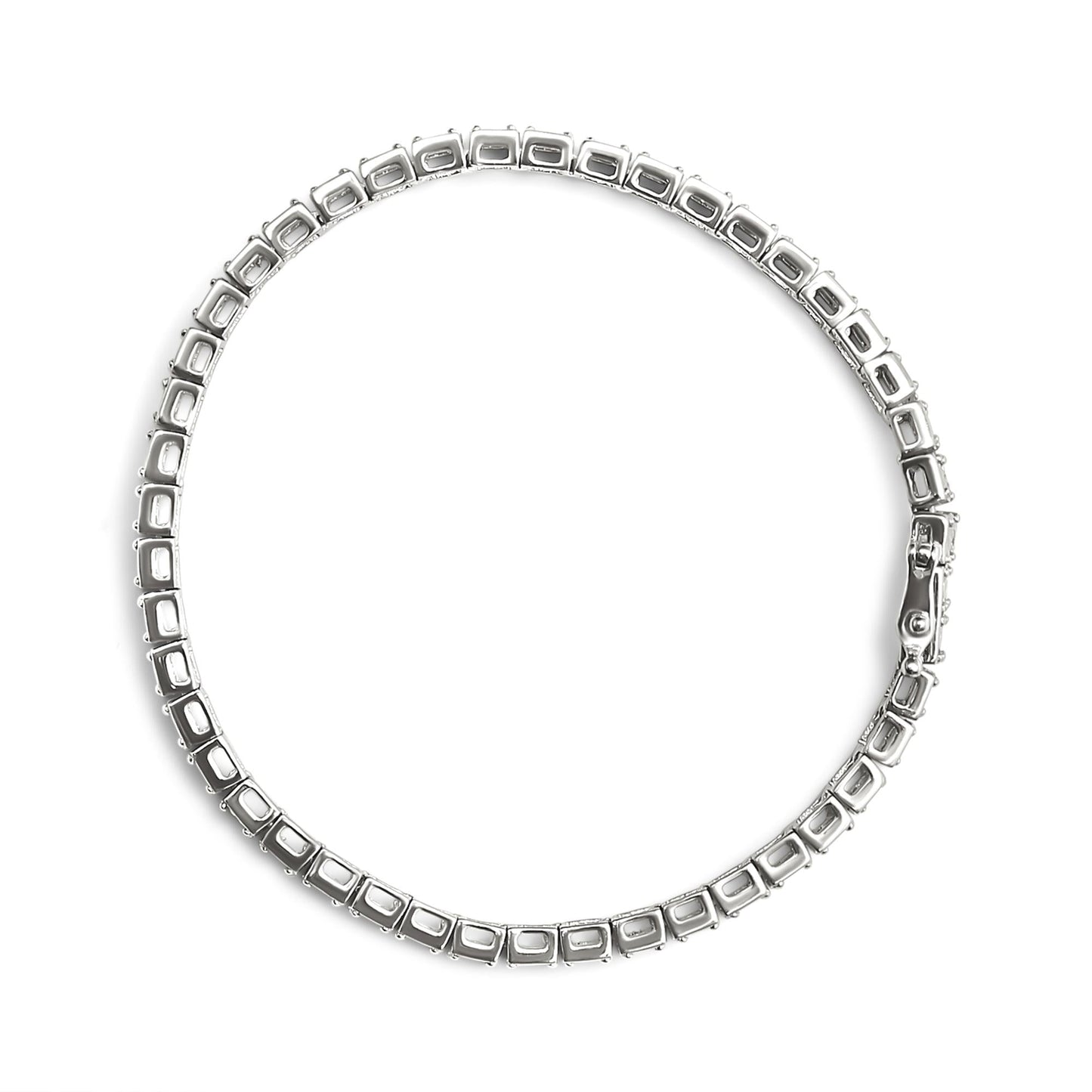 .925 Sterling Silver 1/10 Cttw Diamond 7.25" Link Bracelet (I-J Color, I2-I3 Clarity)-3
