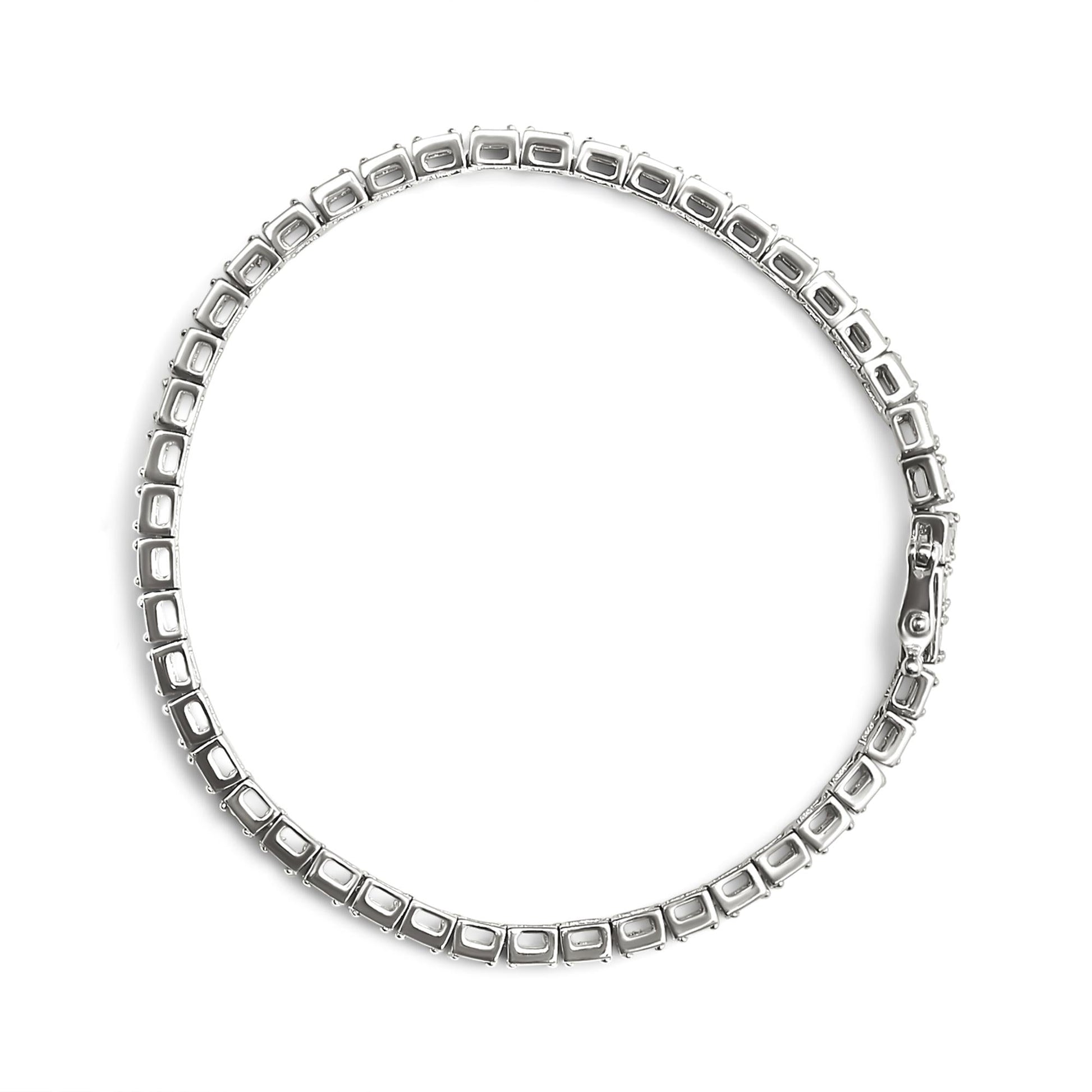 .925 Sterling Silver 1/10 Cttw Diamond 7.25" Link Bracelet (I-J Color, I2-I3 Clarity)-3