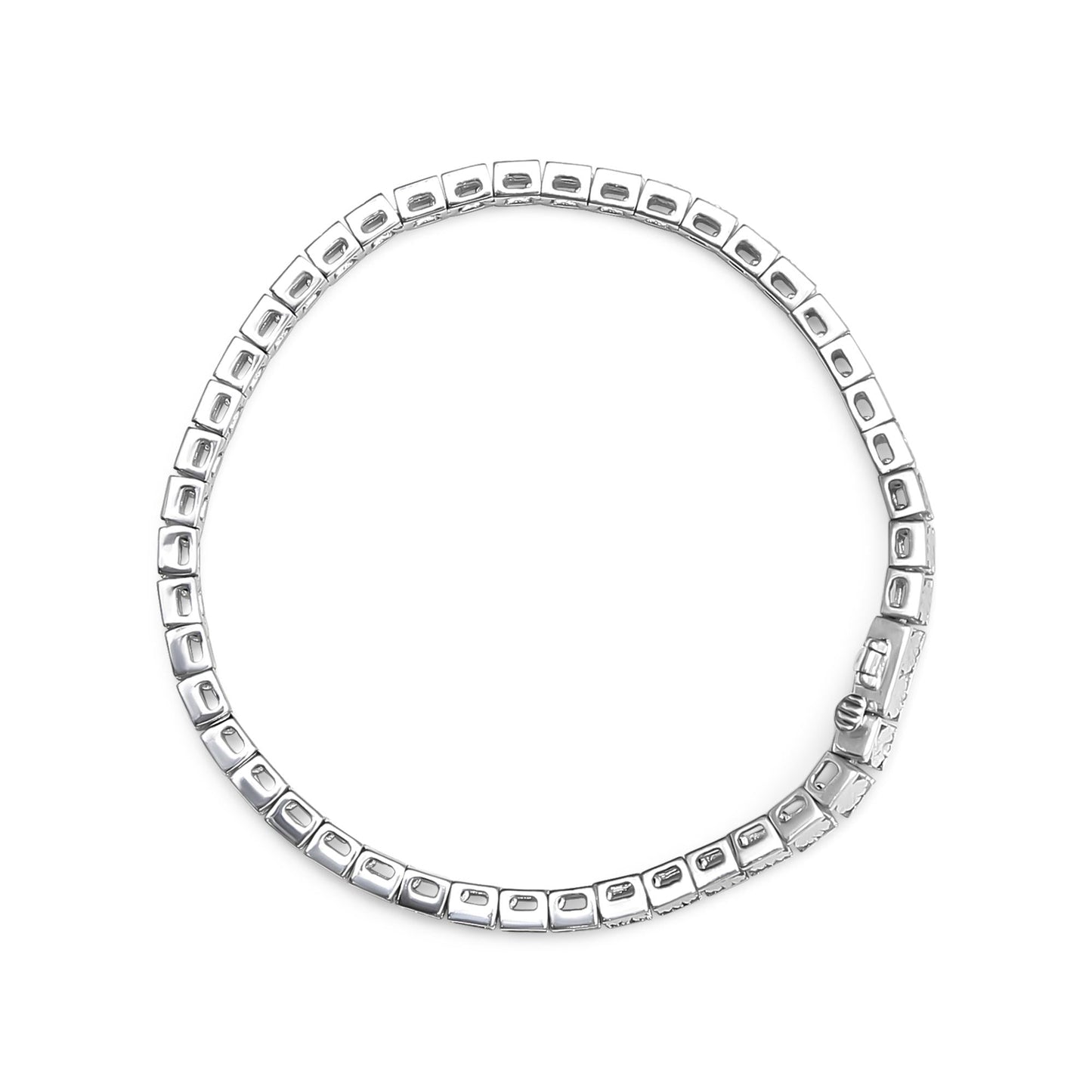 .925 Sterling Silver 1/4 Cttw Miracle Set Diamond and Bead Link 7.25" Tennis Bracelet (I-J Color, I2-I3 Clarity)-3