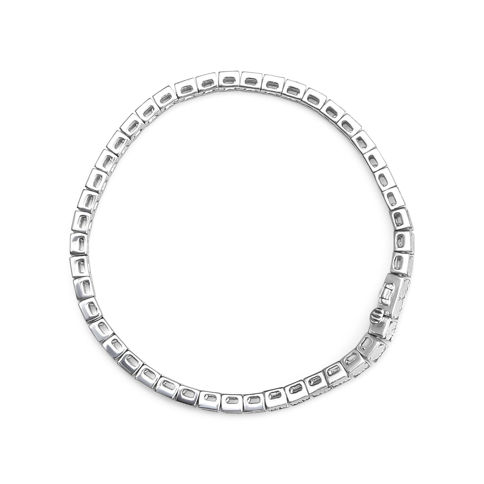 .925 Sterling Silver 1/4 Cttw Miracle Set Diamond and Bead Link 7.25" Tennis Bracelet (I-J Color, I2-I3 Clarity)-3