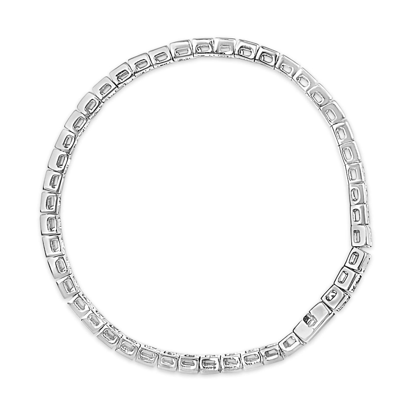 .925 Sterling Silver Miracle Set Diamond Accent Classic Tennis Bracelet (I-J Color, I2-I3 Clarity) - 7.25"-3