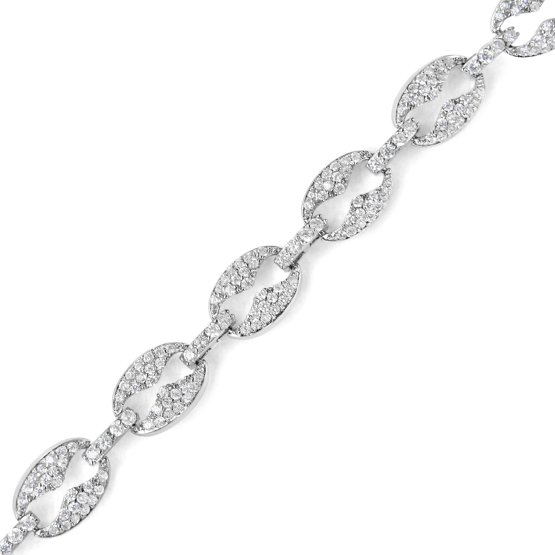 14K White Gold 1 1/2 Cttw Round Diamond Set Link Bracelet (I-J Color, I1-I2 Clarity) - 7"-4