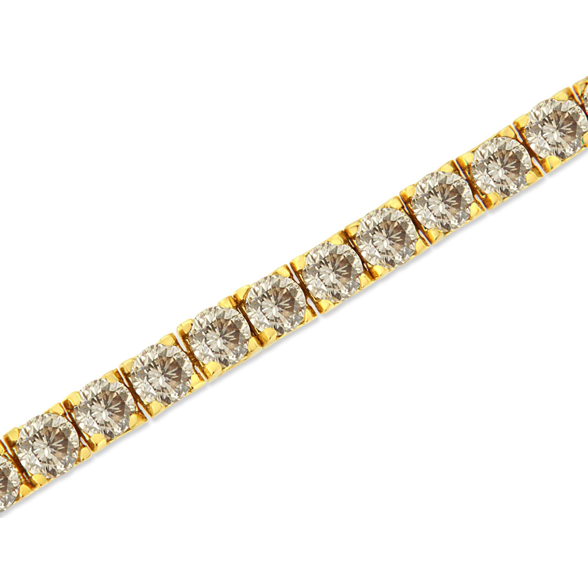 14K Yellow Gold Plated .925 Sterling Silver 8.0 Cttw Diamond Classic Link Tennis Bracelet (K-L Color, I2-I3 Clarity) - 7-1/4"-4