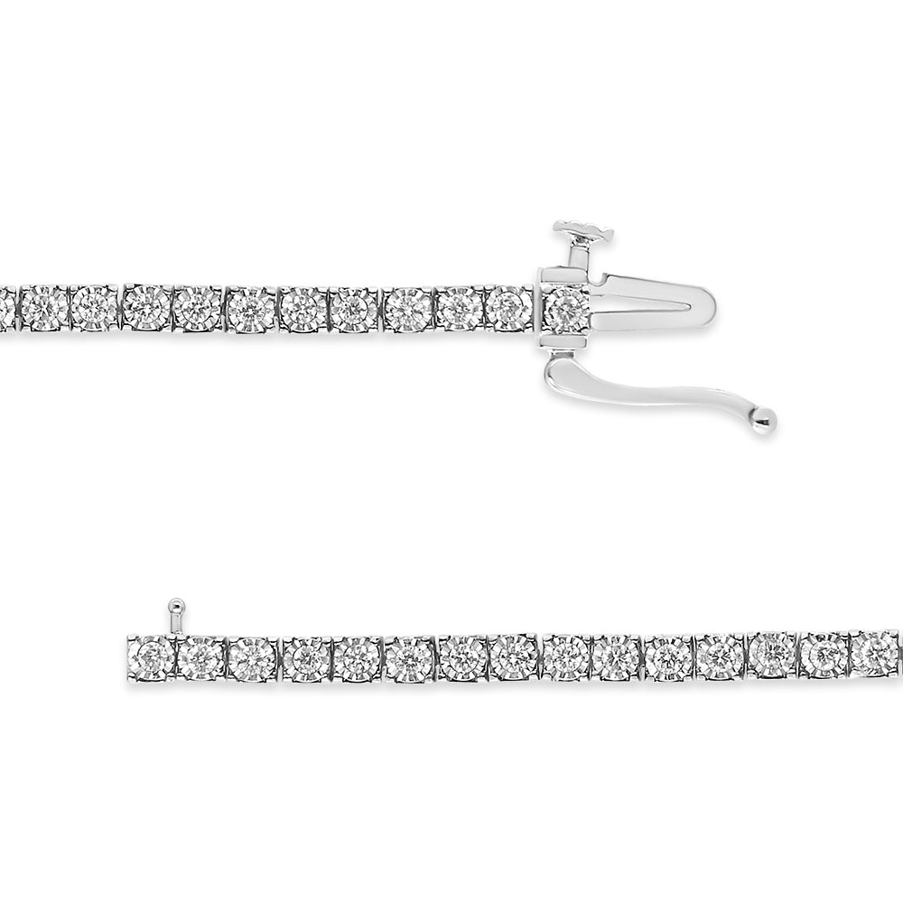 14K White Gold 1.0 Cttw Miracle Set Round-Cut Lab Grown Diamond Illusion Tennis Bracelet (F-G Color, VS2-SI1 Clarity) Size 7"-3