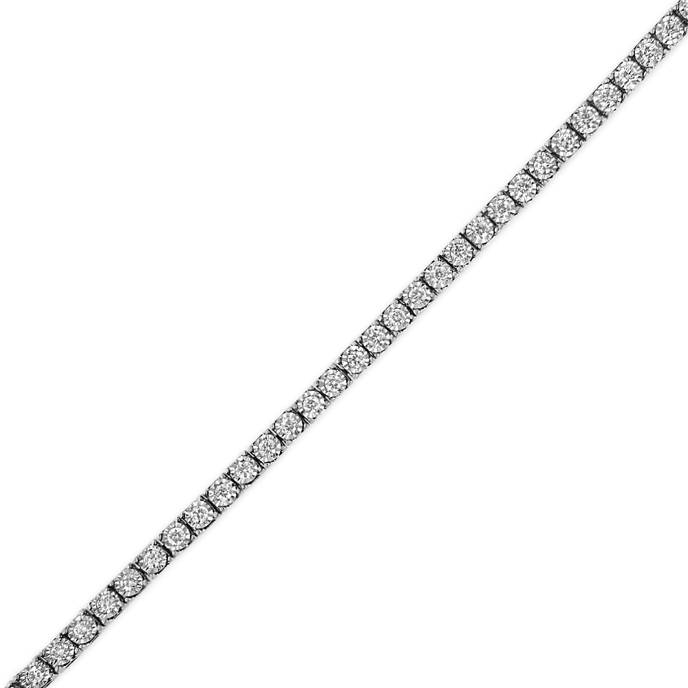 14K White Gold 1.0 Cttw Miracle Set Round-Cut Lab Grown Diamond Illusion Tennis Bracelet (F-G Color, VS2-SI1 Clarity) Size 7"-4