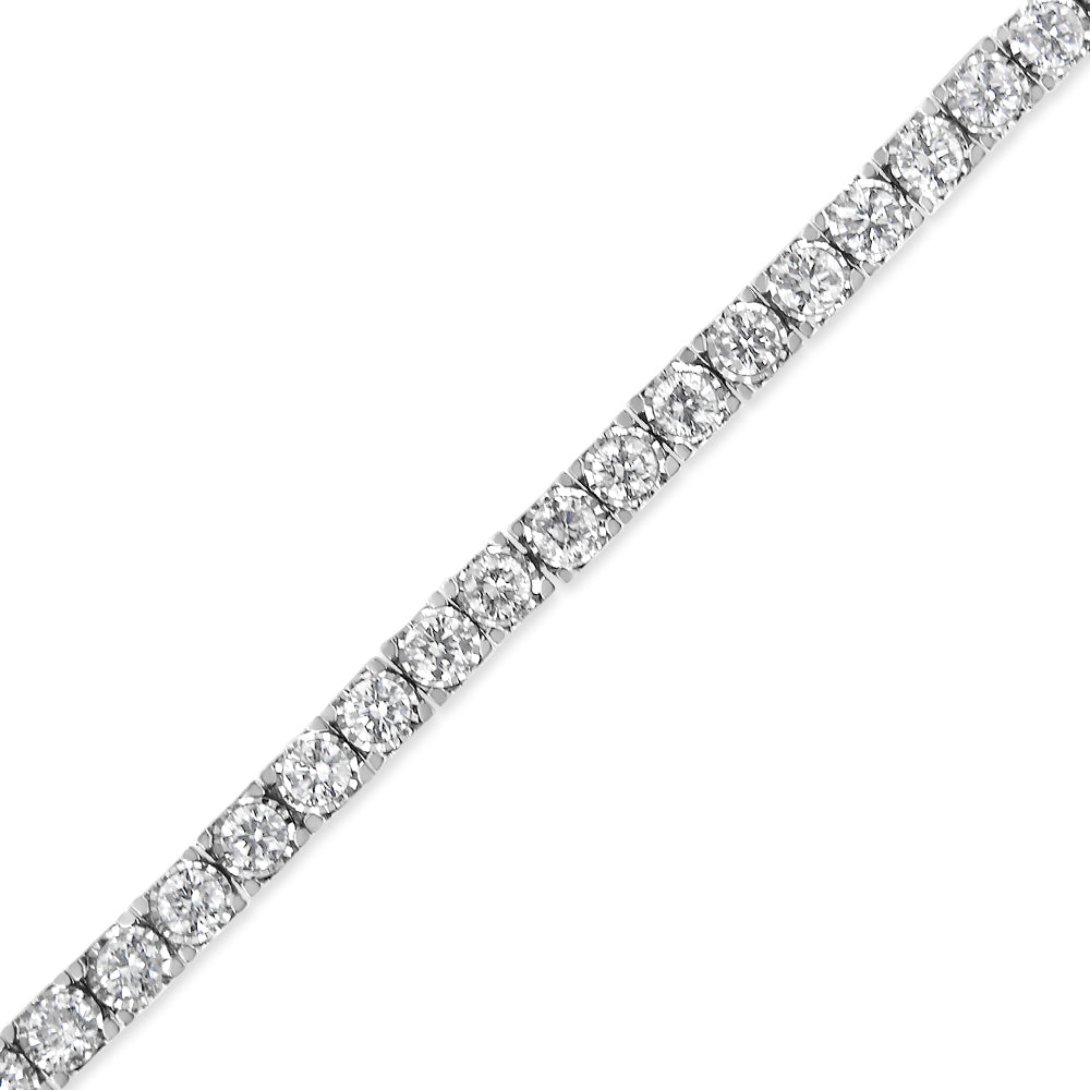 14K White Gold 3.0 Cttw Miracle Set Round-Cut Lab Grown Diamond Illusion 7" Tennis Bracelet (F-G Color, VS2-SI1 Clarity)-4