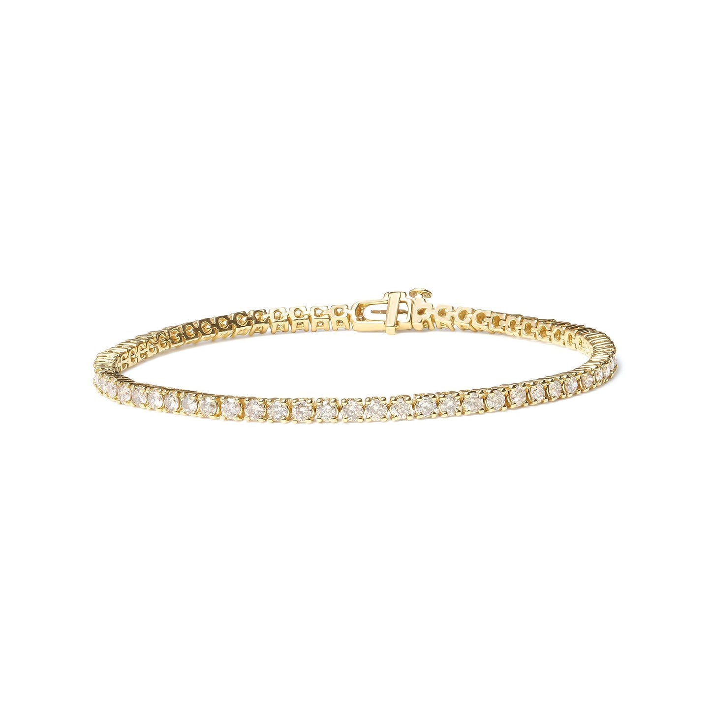 14K Yellow Gold 6.0 Cttw Classic 4 Prong Set Round Brilliant Cut Diamond Tennis Bracelet (K-L Color, VS2-SI1 Clarity) - 7.25"-0