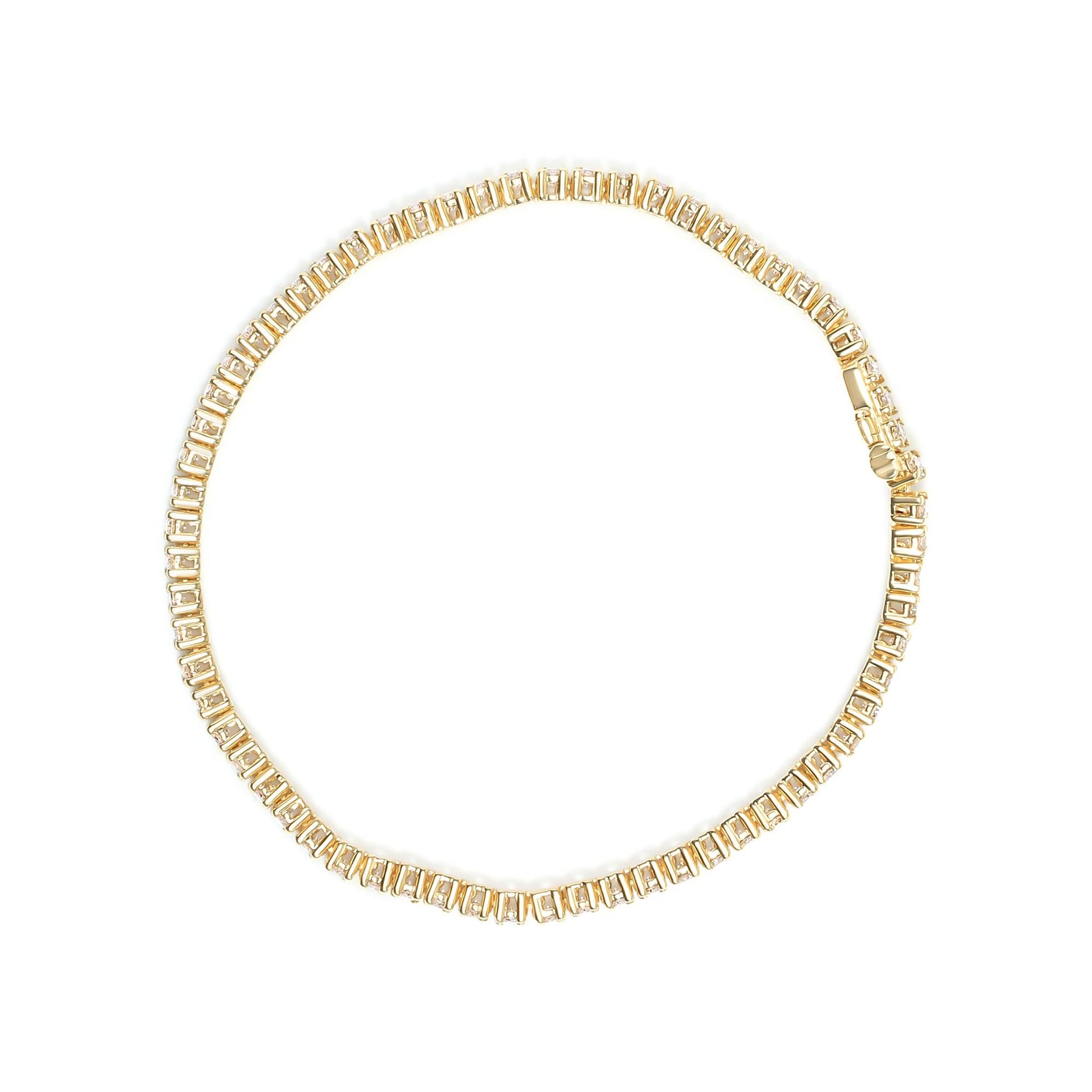 14K Yellow Gold 6.0 Cttw Classic 4 Prong Set Round Brilliant Cut Diamond Tennis Bracelet (K-L Color, VS2-SI1 Clarity) - 7.25"-3