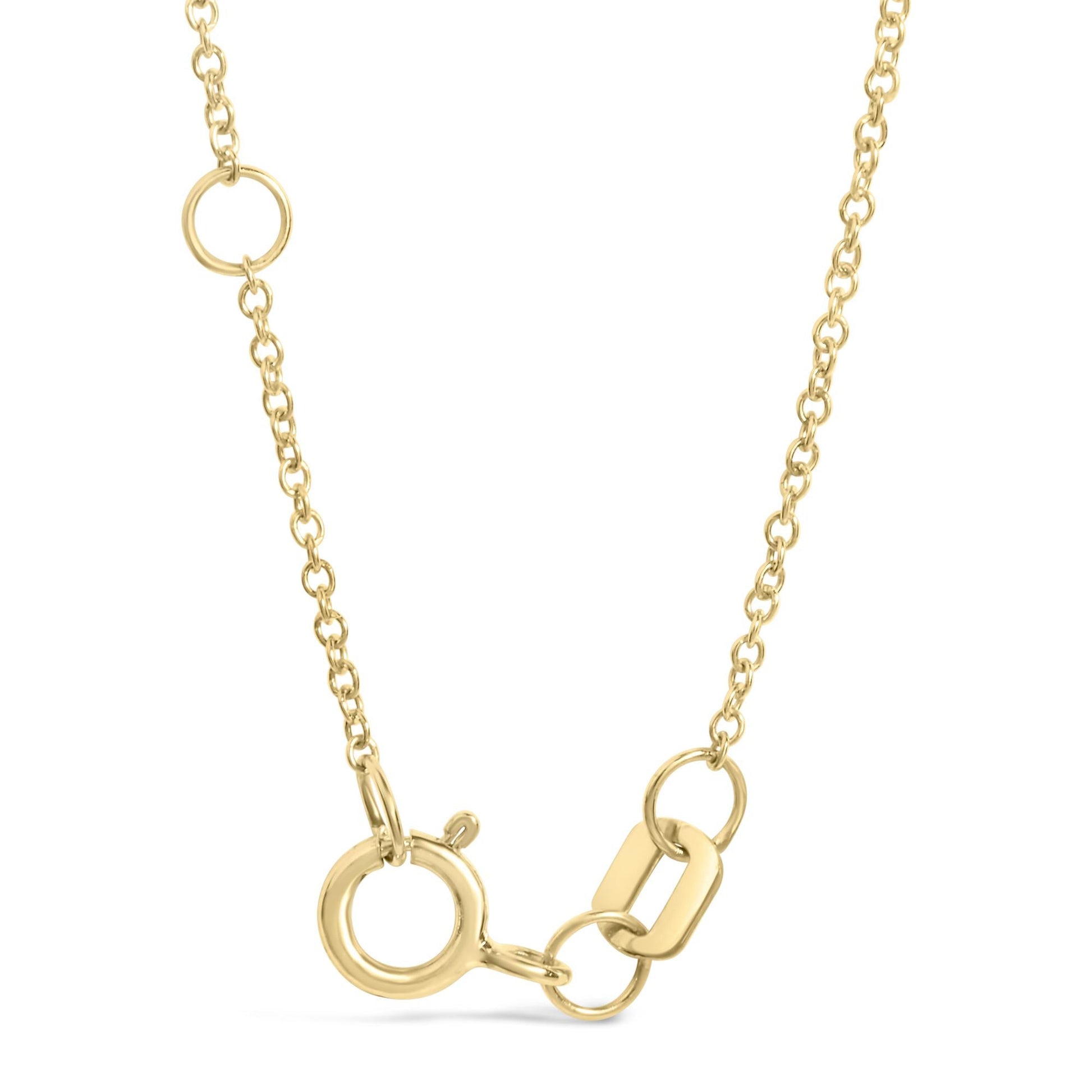 10K Yellow Gold 1/10 Cttw Diamond Paperclip Charm Adjustable Link Bracelet  (I-J Color, I1-I2 Clarity) - 7.25 Inch-1