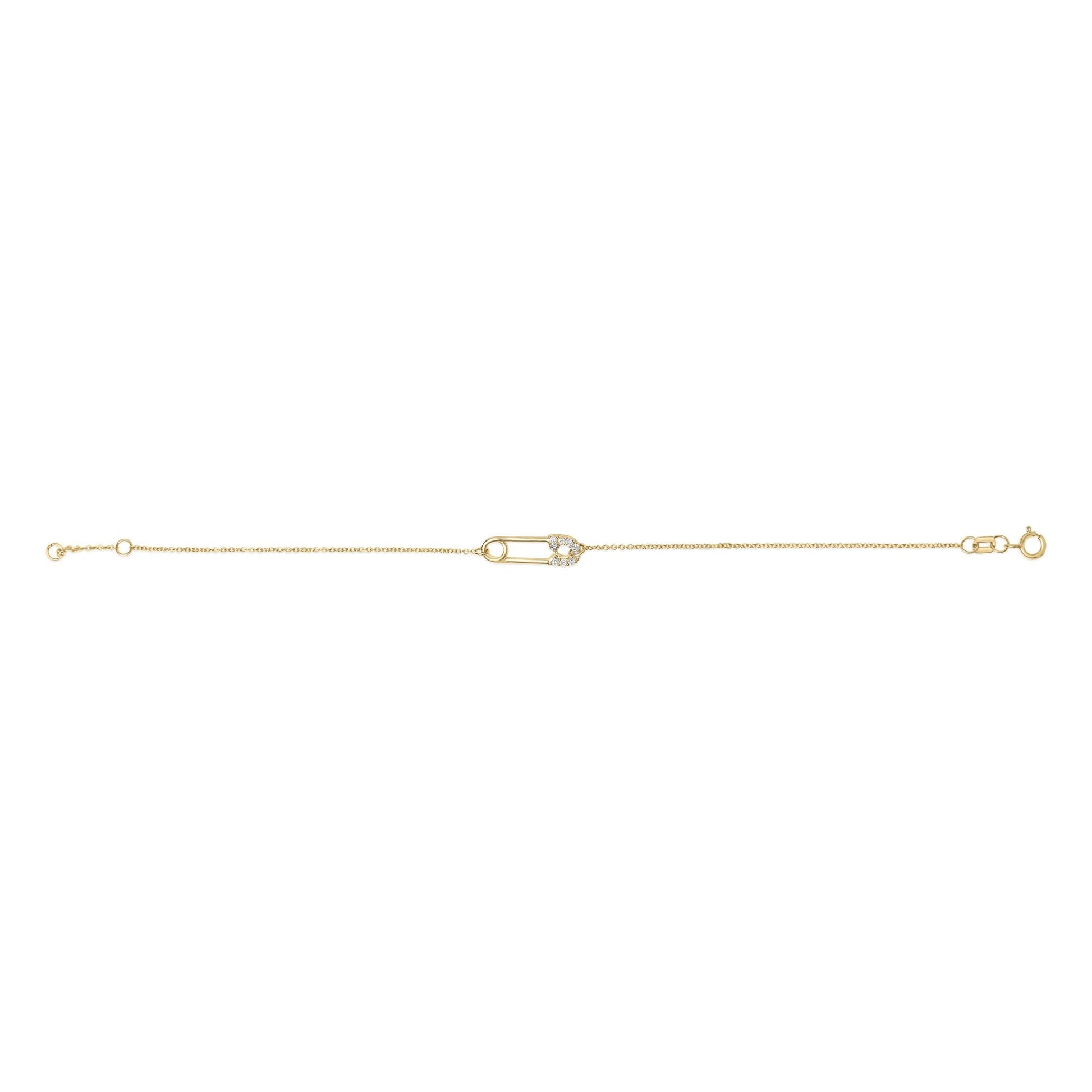 10K Yellow Gold 1/10 Cttw Diamond Paperclip Charm Adjustable Link Bracelet  (I-J Color, I1-I2 Clarity) - 7.25 Inch-3