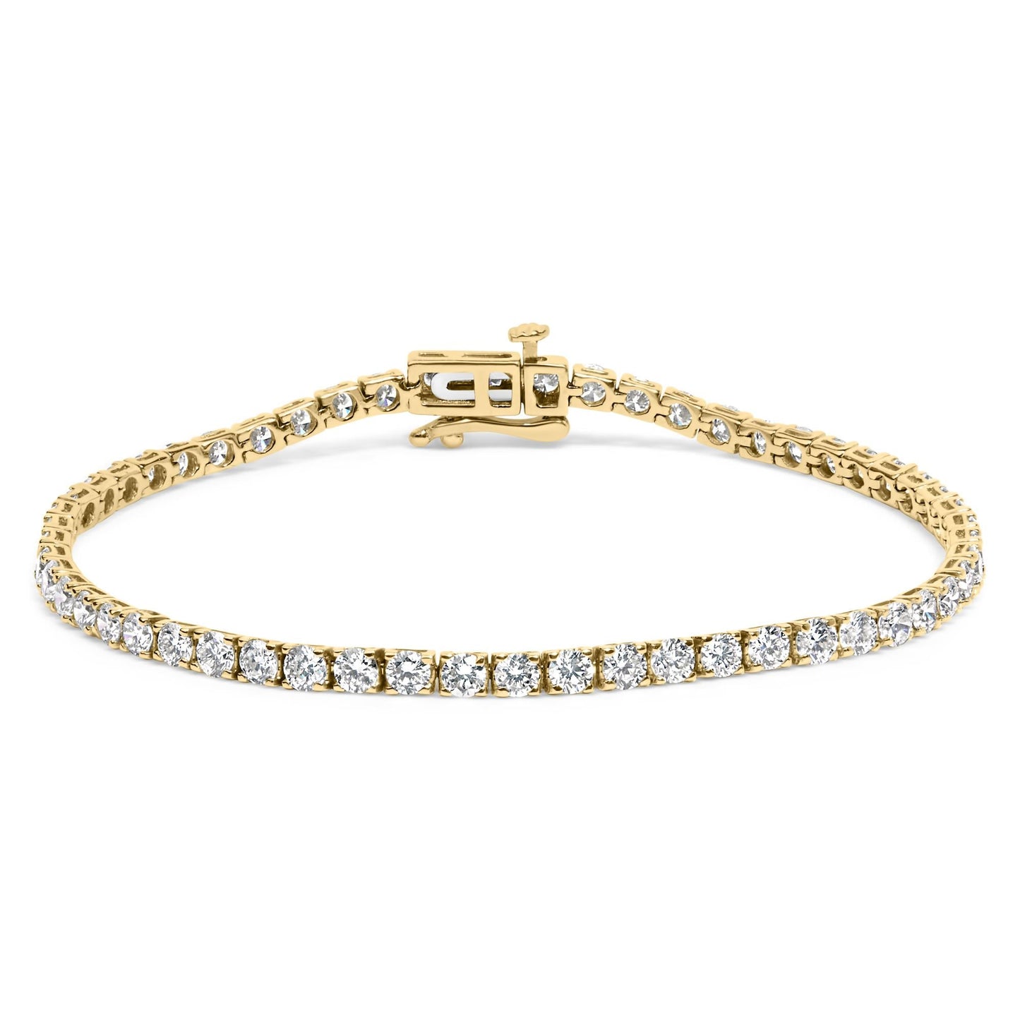14K Gold 5.0 Cttw Lab Grown Diamond Tennis Bracelet (F-G Color, VS1-VS2 Clarity) - 7.25" Inches-0