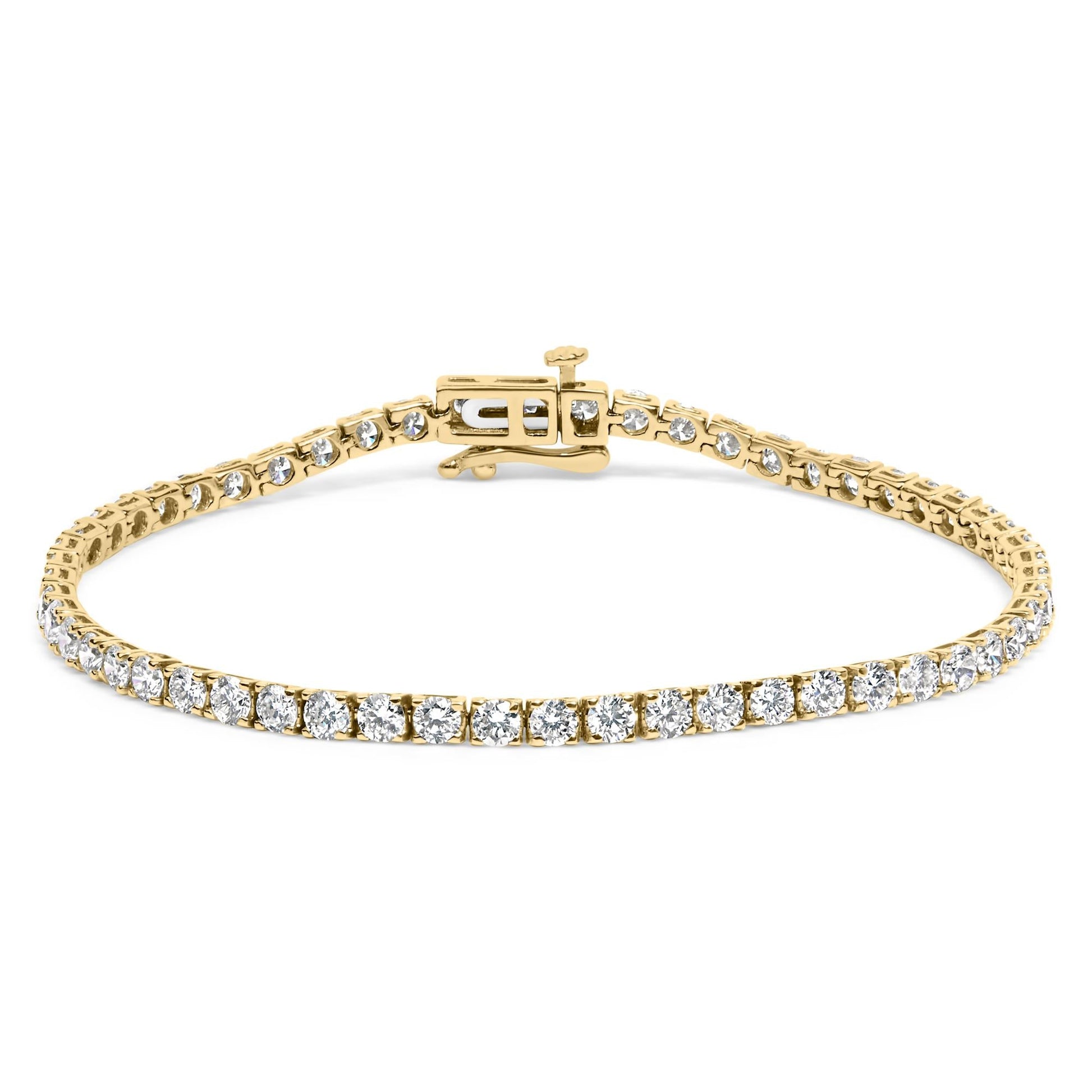 14K Gold 5.0 Cttw Lab Grown Diamond Tennis Bracelet (F-G Color, VS1-VS2 Clarity) - 7.25" Inches-0