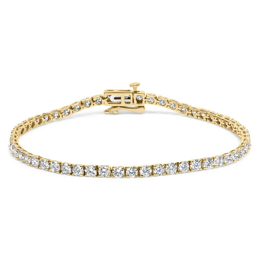 14K Gold 5.0 Cttw Lab Grown Diamond Tennis Bracelet (F-G Color, VS1-VS2 Clarity) - 7.25" Inches-0