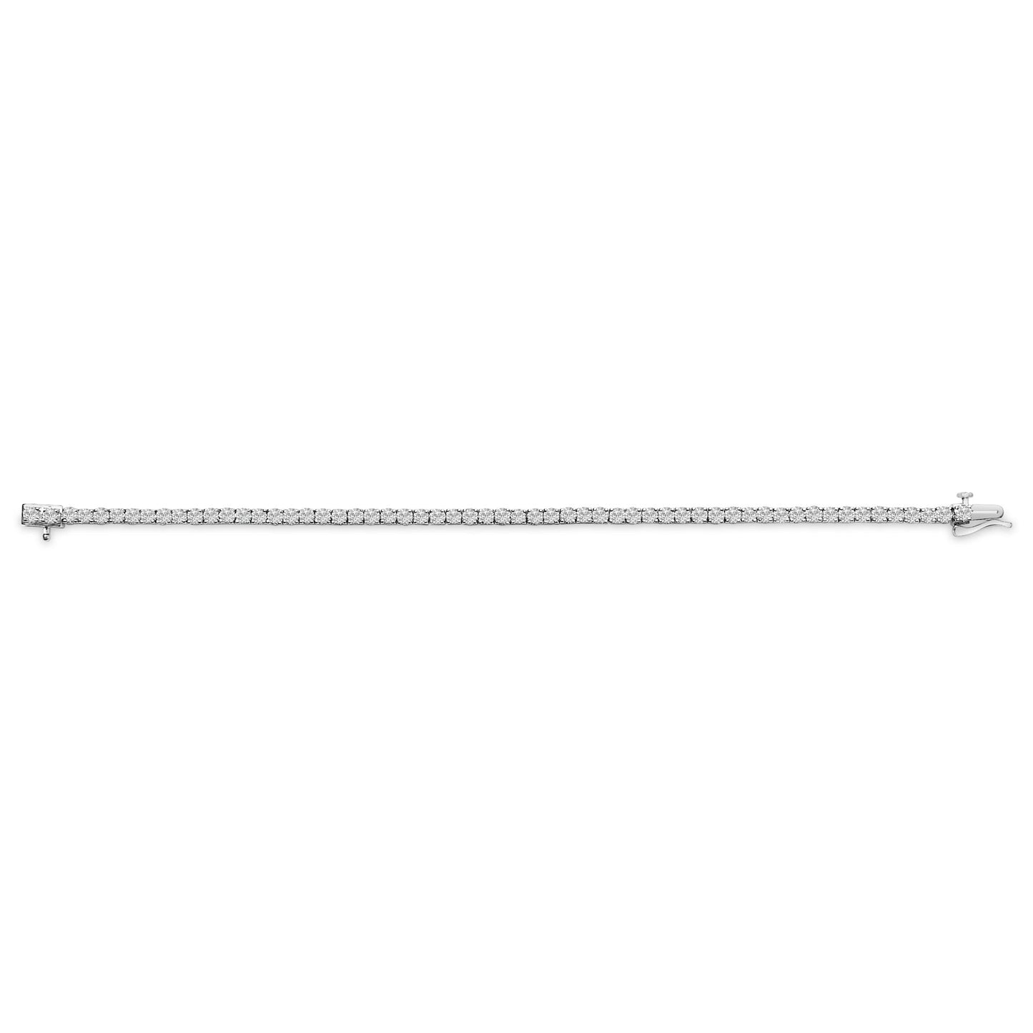 14K White Gold 6.00 Cttw Lab Grown Diamond Classic Tennis Bracelet  - 7.25"-3
