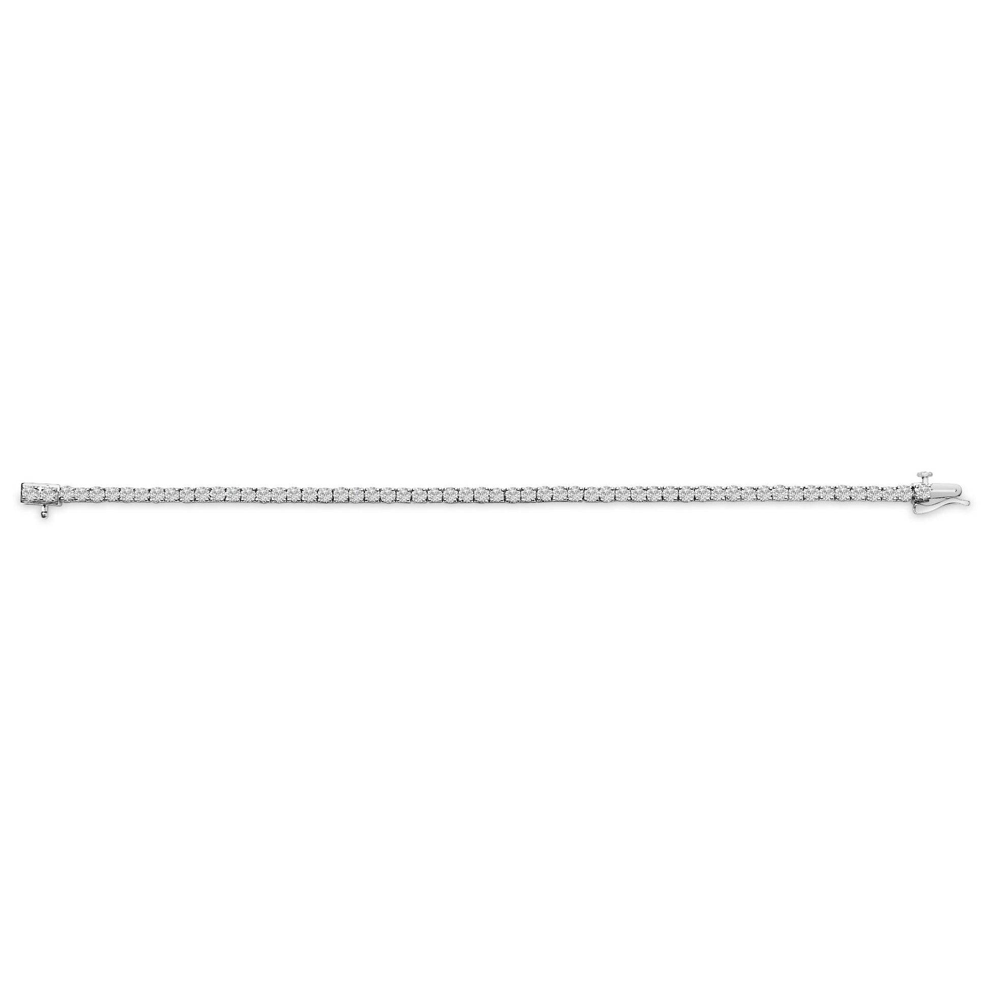 14K White Gold 6.00 Cttw Lab Grown Diamond Classic Tennis Bracelet  - 7.25"-3