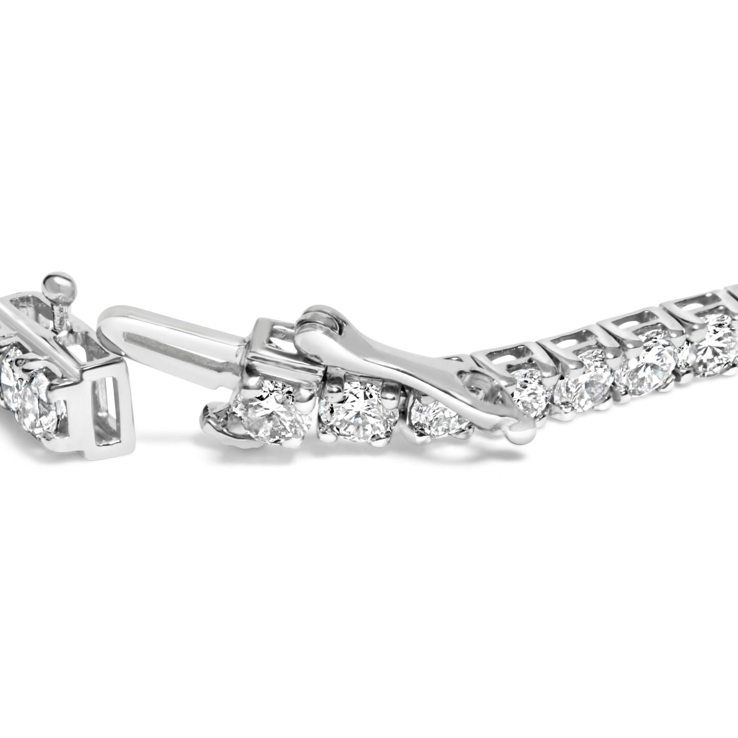 14K White Gold 7.0 cttw 4-Prong Set Lab Grown Diamond 7" Tennis Bracelet-1