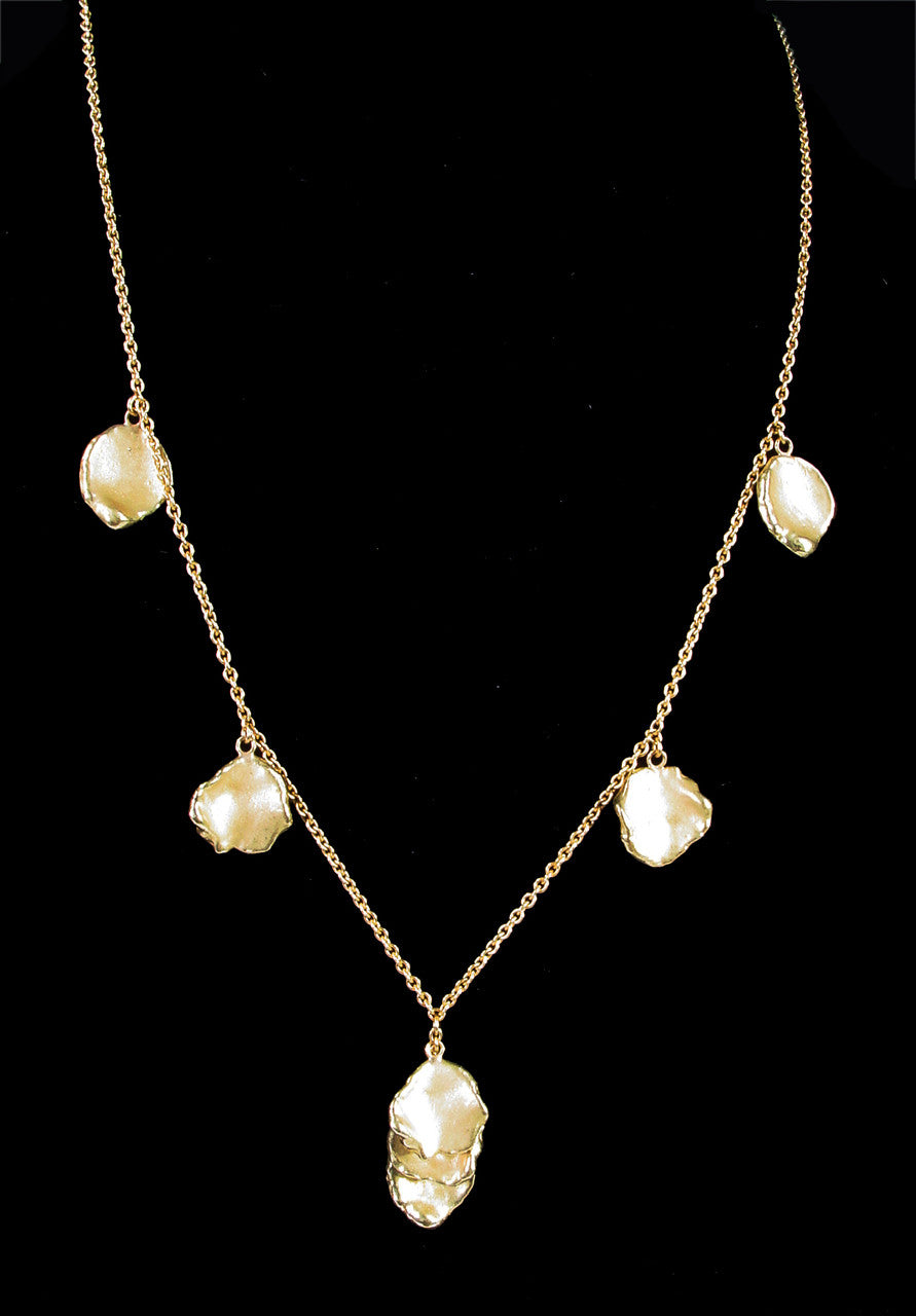 Metal Petals: 7 Petal Necklace-Sterling Silver with plate options-2