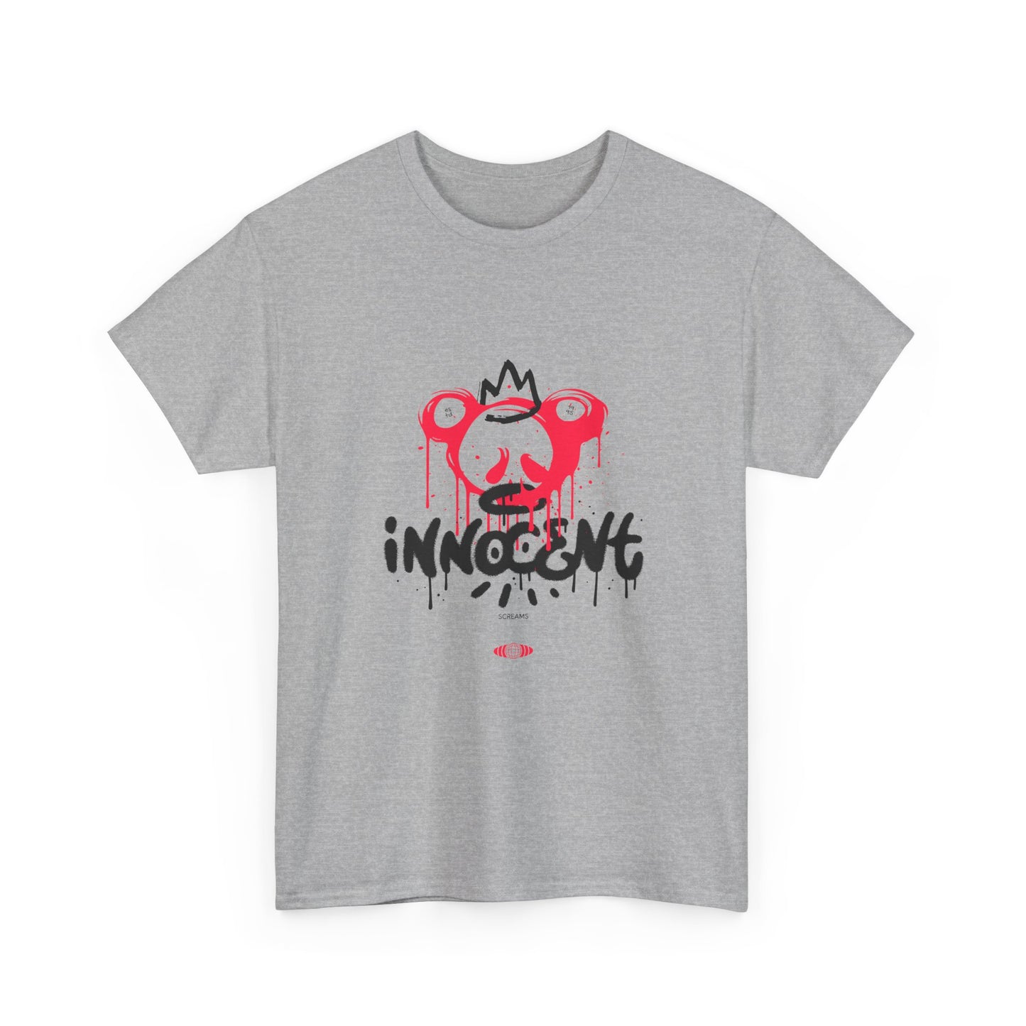 Edgy Graphic Tee: 'Innocent' Design, Urban Fashion, Streetwear, Unisex Cotton T-Shirt, Music Festivals, Casual Wear