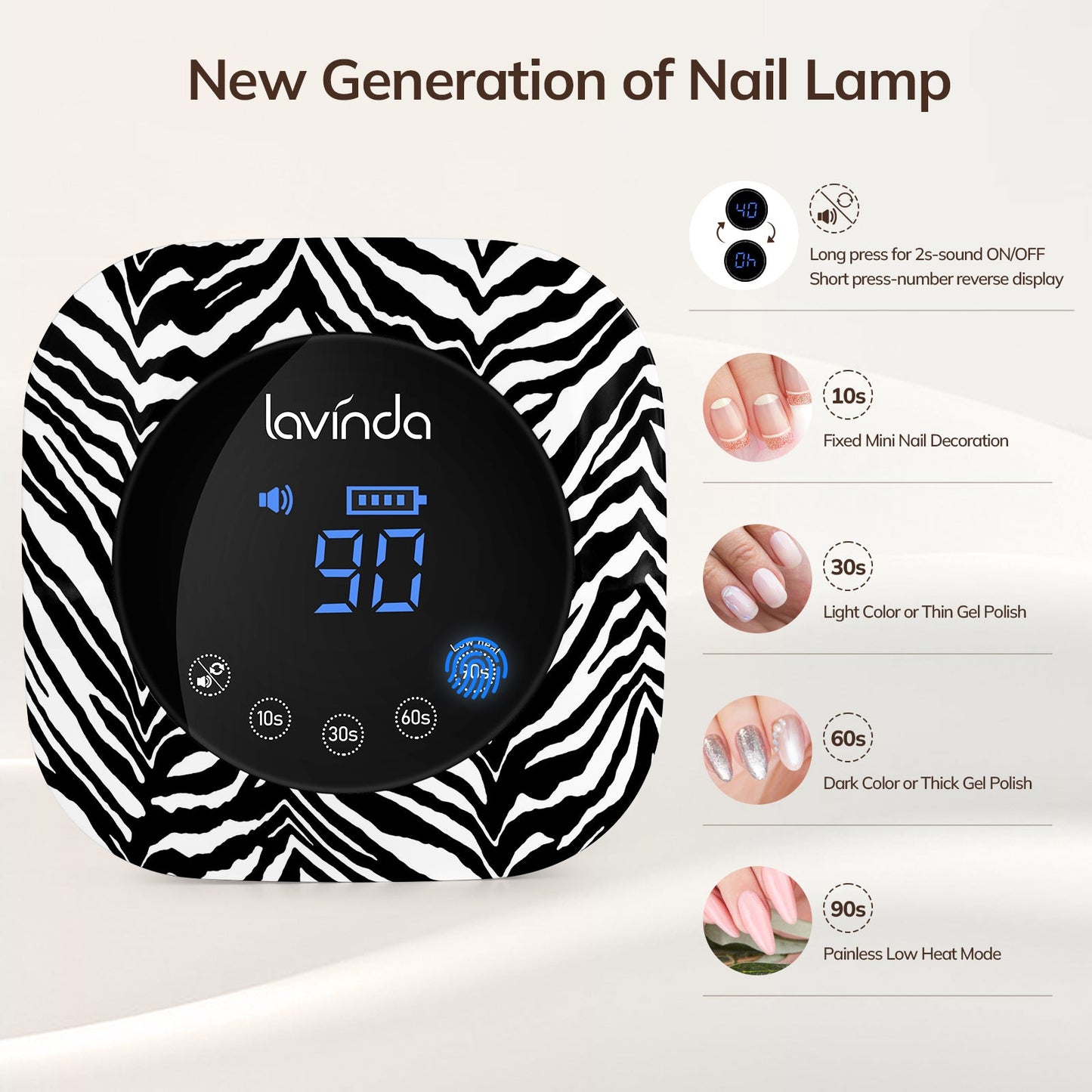 Crown™ Nail Lamp & Wand™ Nail Drill Bundle – Zebra Print