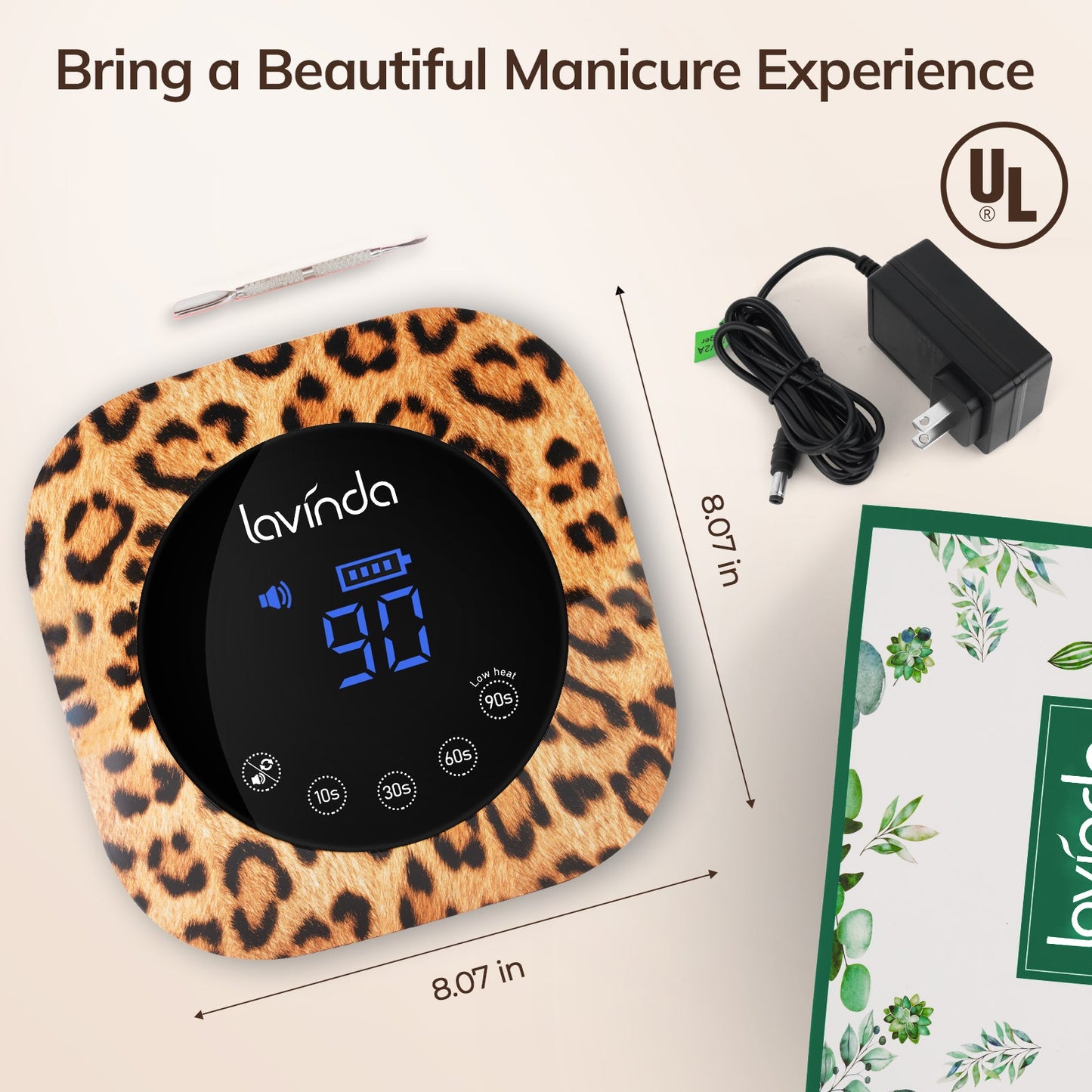 Crown™ Nail Lamp - Leopard Print - 54W Rechargeable UV/LED