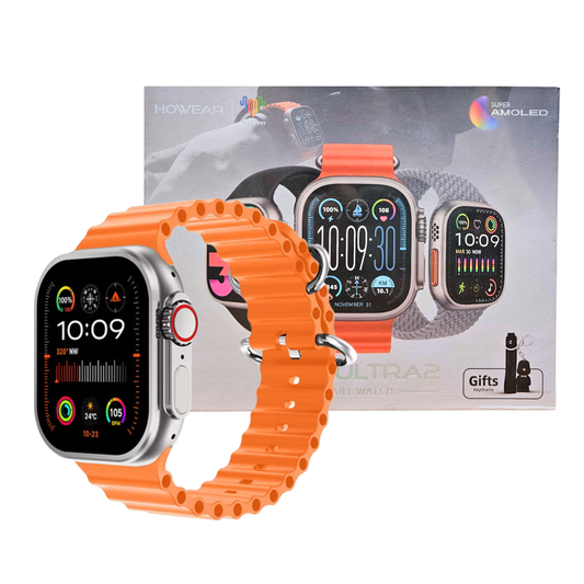 HOWEAR HW9 Ultra 2 Smart Watch AMOLED (Orange Band)