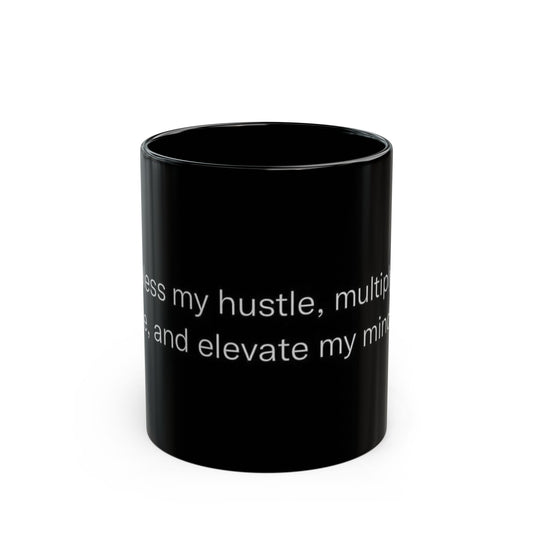 Lord Bless My Hustle Motivational Black Coffee Mug, Self-Care Gift, Office Mug, Inspirational Quote Cup, Bold Statement Drinkware, Unique Gift Idea