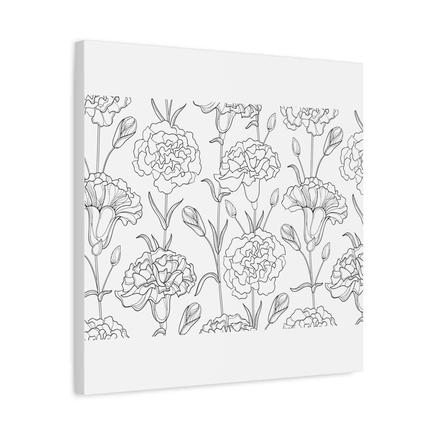 Floral Canvas Art, Stretched Wall Decor, Home Gift, Botanical Print, Modern Design, Matte Finish