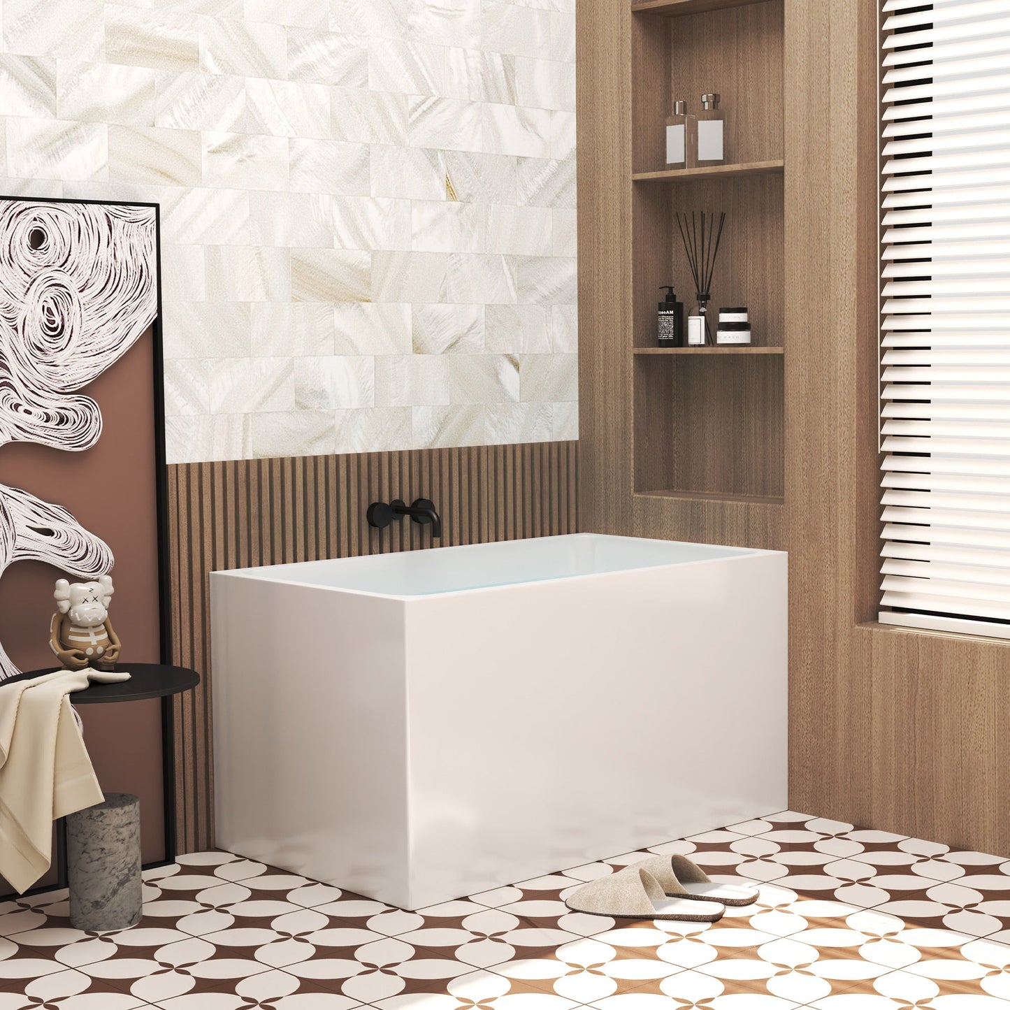 47" Acrylic Freestanding Bathtub with Seat
