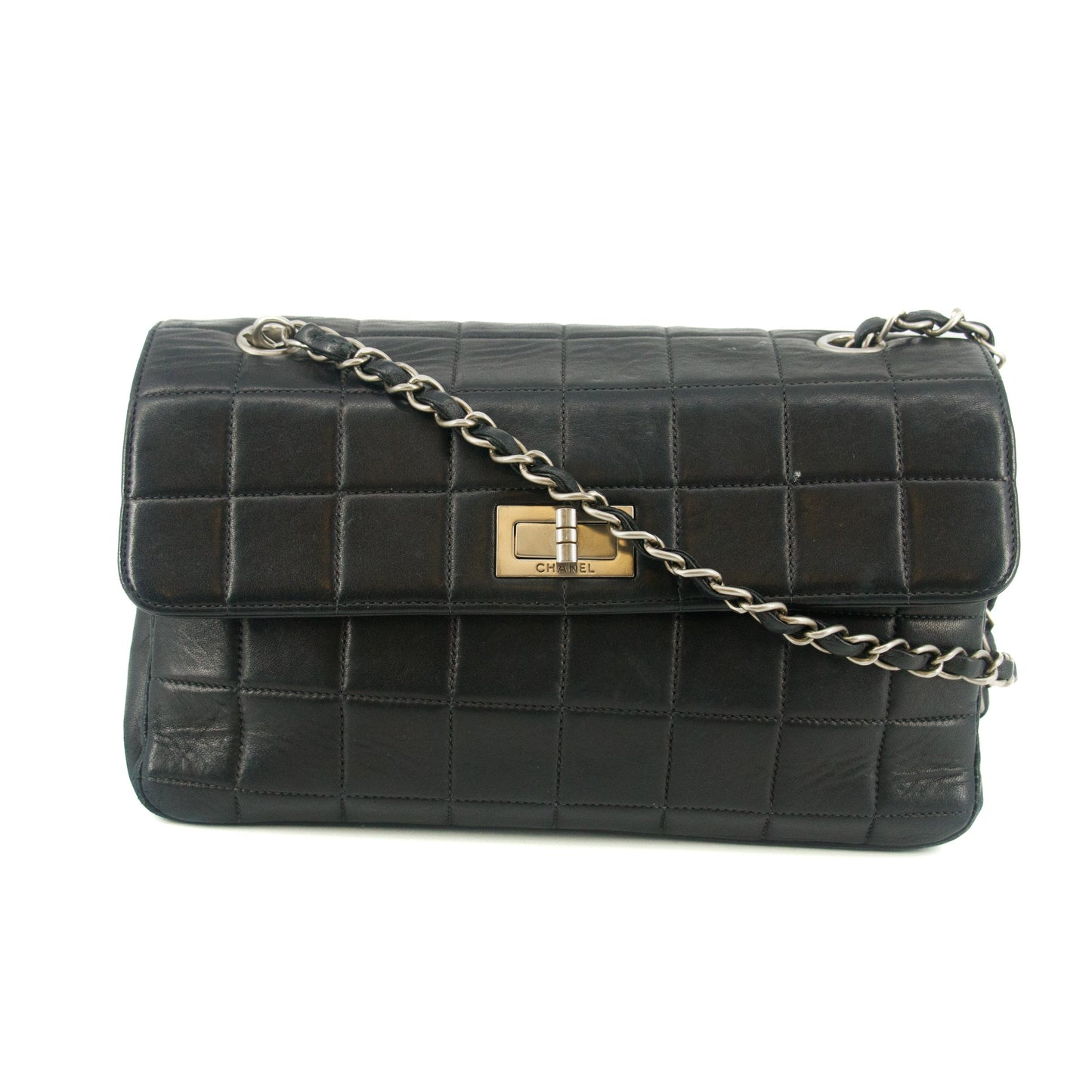 Chanel 2.55 Chocolate Bar Lambskin Shoulder Bag #6063