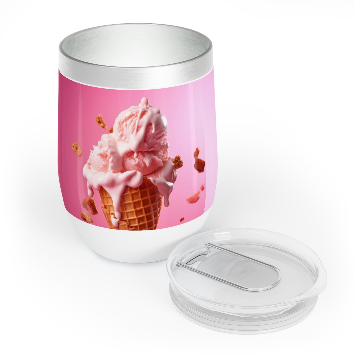 Pink Ice Cream Chill Wine Tumbler