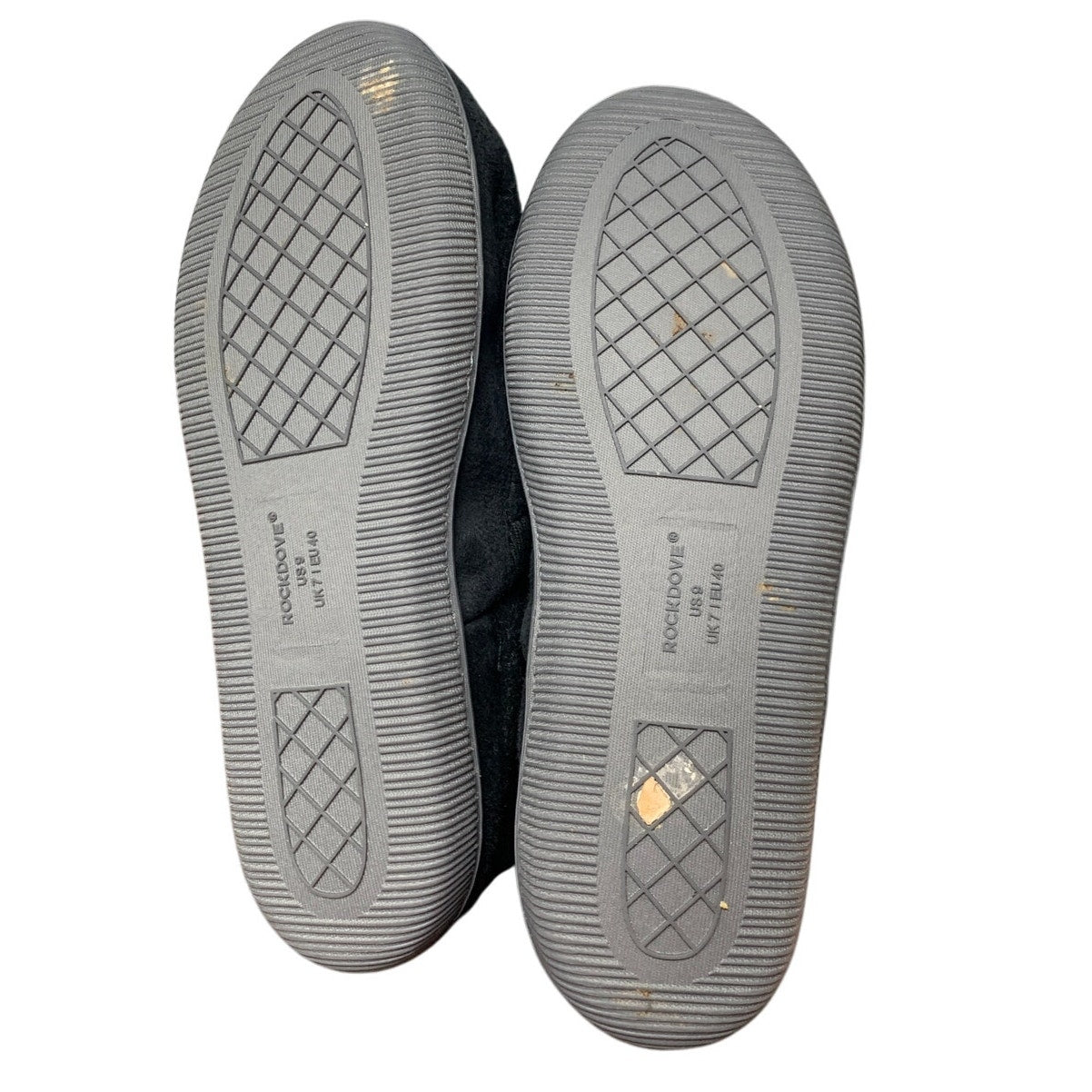 RockDove Womens 9 Gray Slippers Memory Foam Knit Cuff Closed Back House Shoes