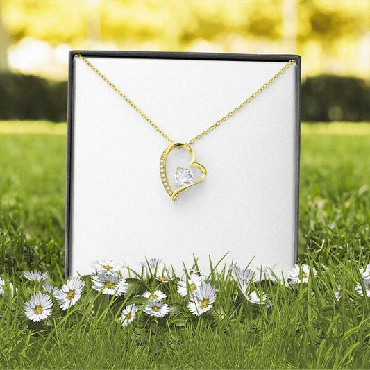 Personalized Message Card Forever Love Necklace Jewelry - Best Gift For Mother's Day - We will always be connected by the heart - IWJMRF