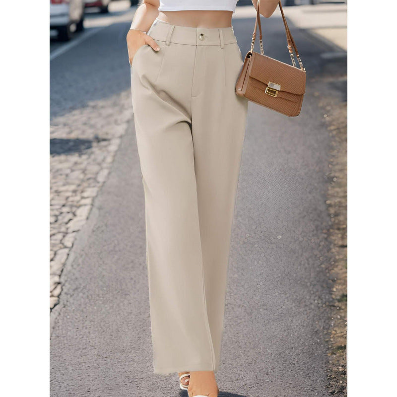 Women’s Elegant Suit Pants with Pockets – Office Trousers