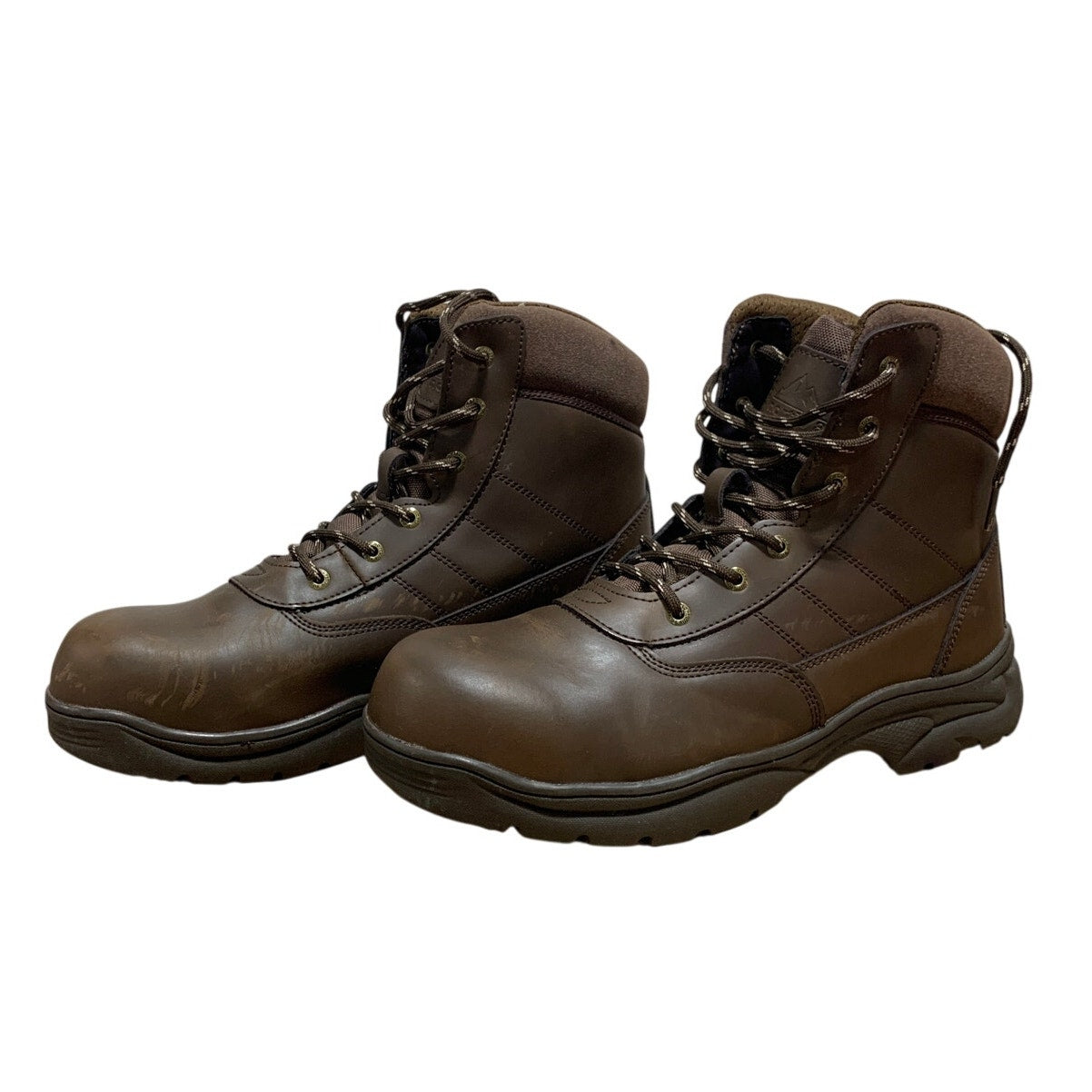 Nortiv8 Mens Size 12 Brown 1" Heel Ankle Boots Lace Up Round Closed Toe Shoes