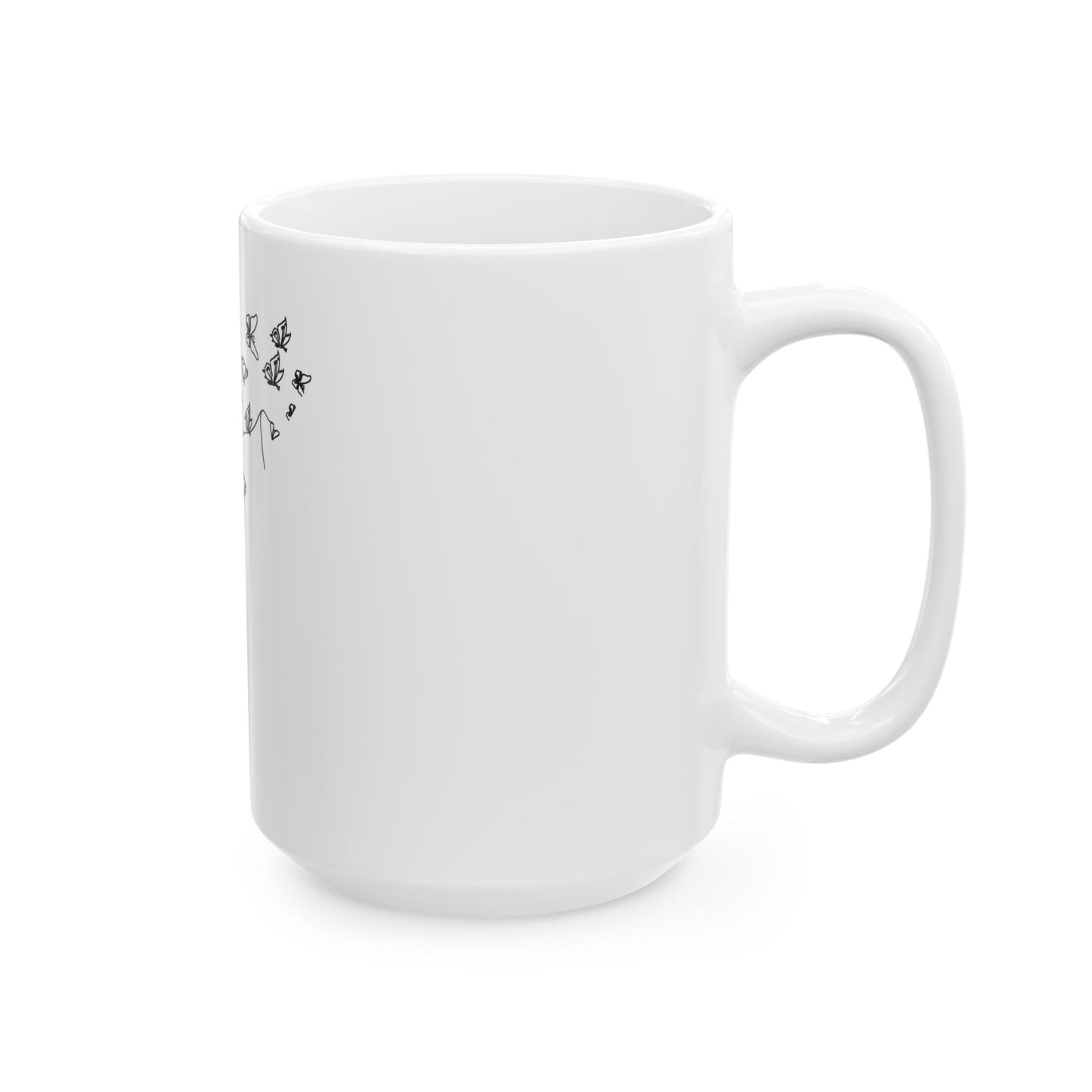 Butterfly Woman Art Ceramic Mug | Abstract Art Coffee Cup | Artistic Gift for Her | Minimalist Home Decor | Unique Mug | 11oz, 15oz Options