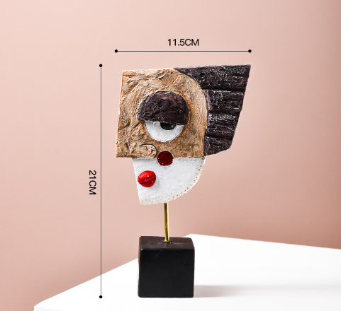 INS wind resin crafts creative living room wine cabinet decoration wholesale abstract facial art ornaments