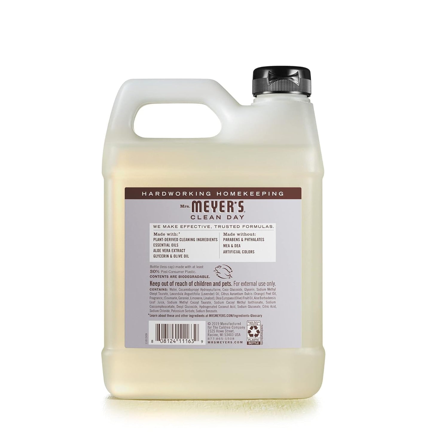 MRS. MEYER'S CLEAN DAY Hand Soap Refill, Rain Water Scent, 33 Fl Oz Bottle