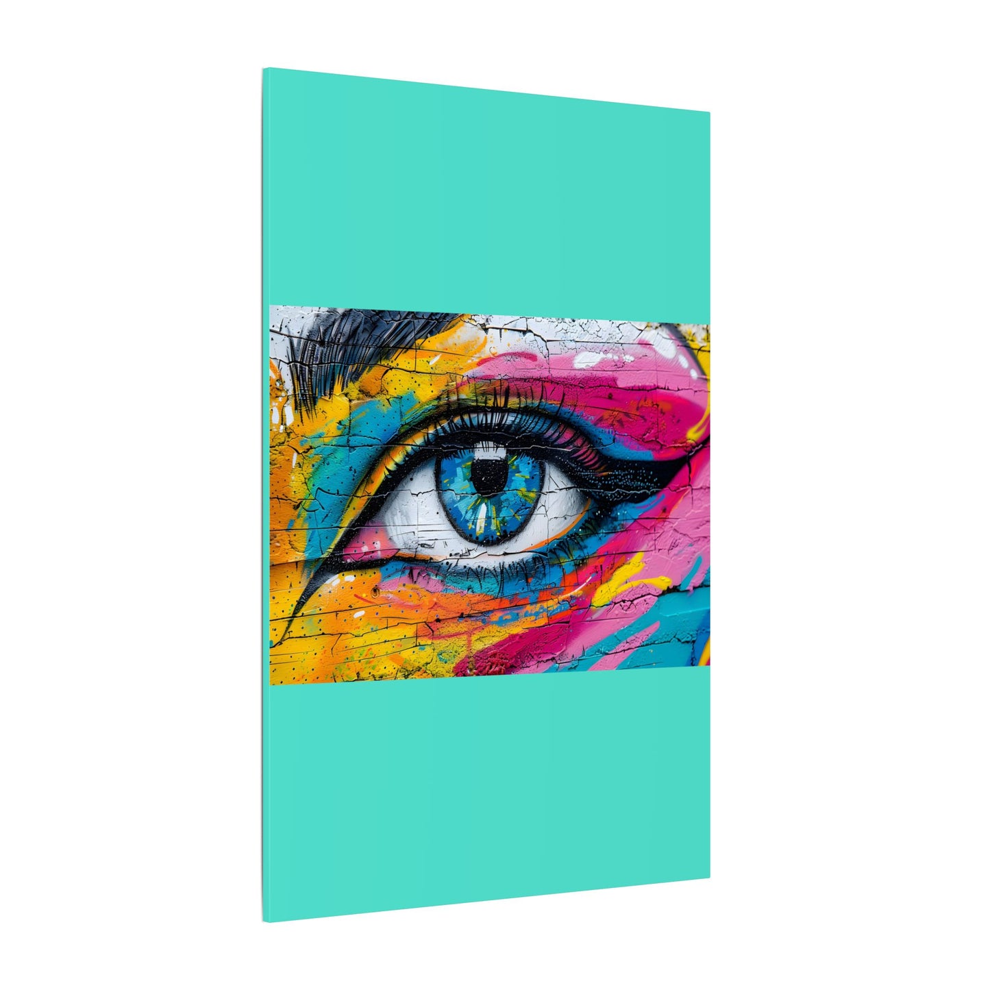 Colorful Eye Street Art Matte Canvas Print