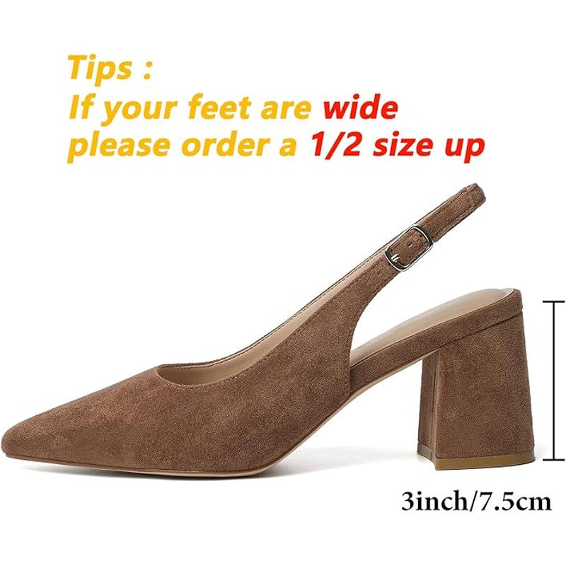 Mostrin Womens 10 Brown Suede 3" Heels Closed Pointed Toe Buckle Strap Shoes