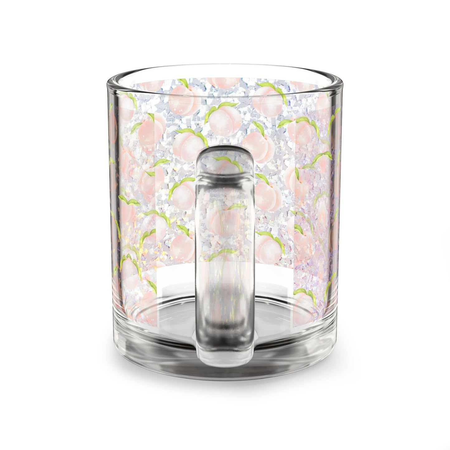 Peach Blossom Pattern Glass Mug 10oz