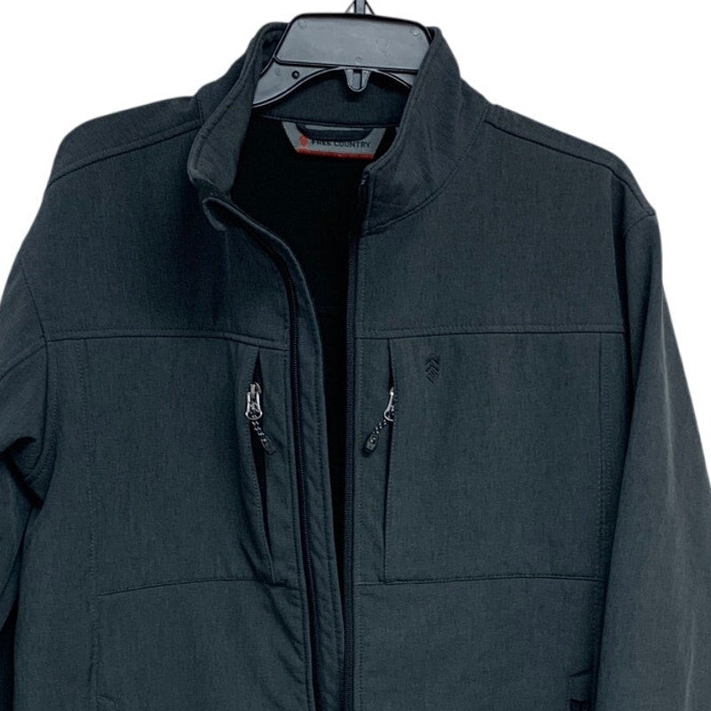 Free Country Mens Small Gray Long Sleeve Full Zip Lined Jacket w Pockets