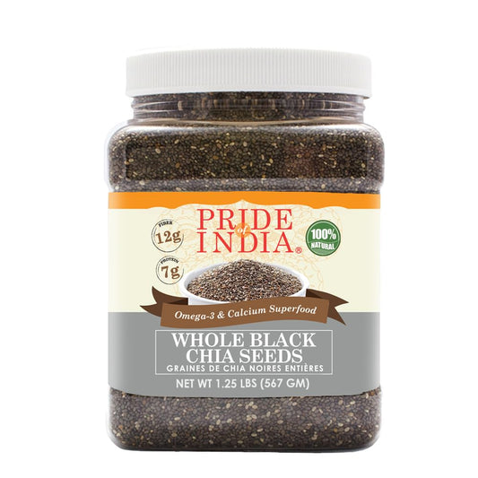 Whole Black Chia Seeds - Omega-3 & Calcium Superfood Jar-0