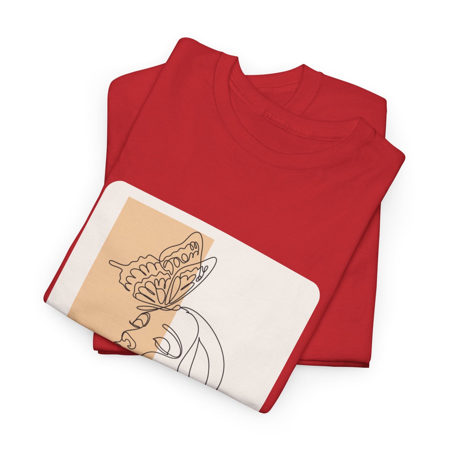 Artistic Unisex Tee: Modern Line Drawing with Butterfly, Perfect for Casual Outings, Gift for Art Lovers, Spring Fashion, Eco-Friendly Wear