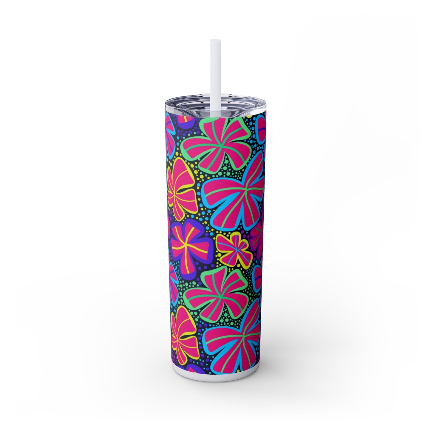 Vibrant Floral Skinny Tumbler, 20oz | Reusable Drink Cup for Home, Office, Road Trips | Fun Gift for Spring, Summer, Birthdays, Garden [...]