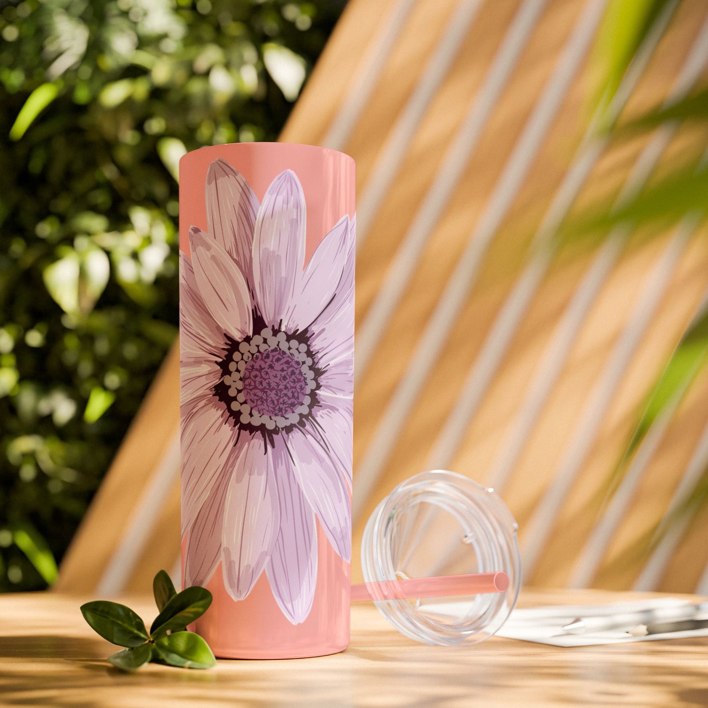 Floral Skinny Tumbler, 20oz - Stylish Drinkware for Home, Office, Gifts, Party Favors, Spring Decor