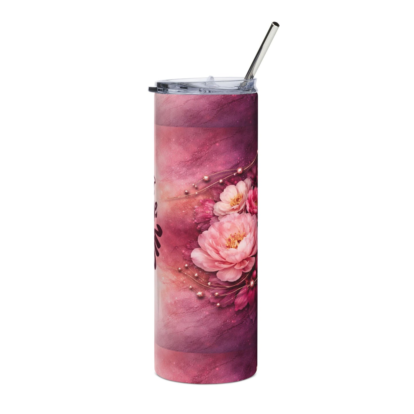 Customized Pink Floral Mother's Day Skinny Tumbler | 20oz Stainless Steel