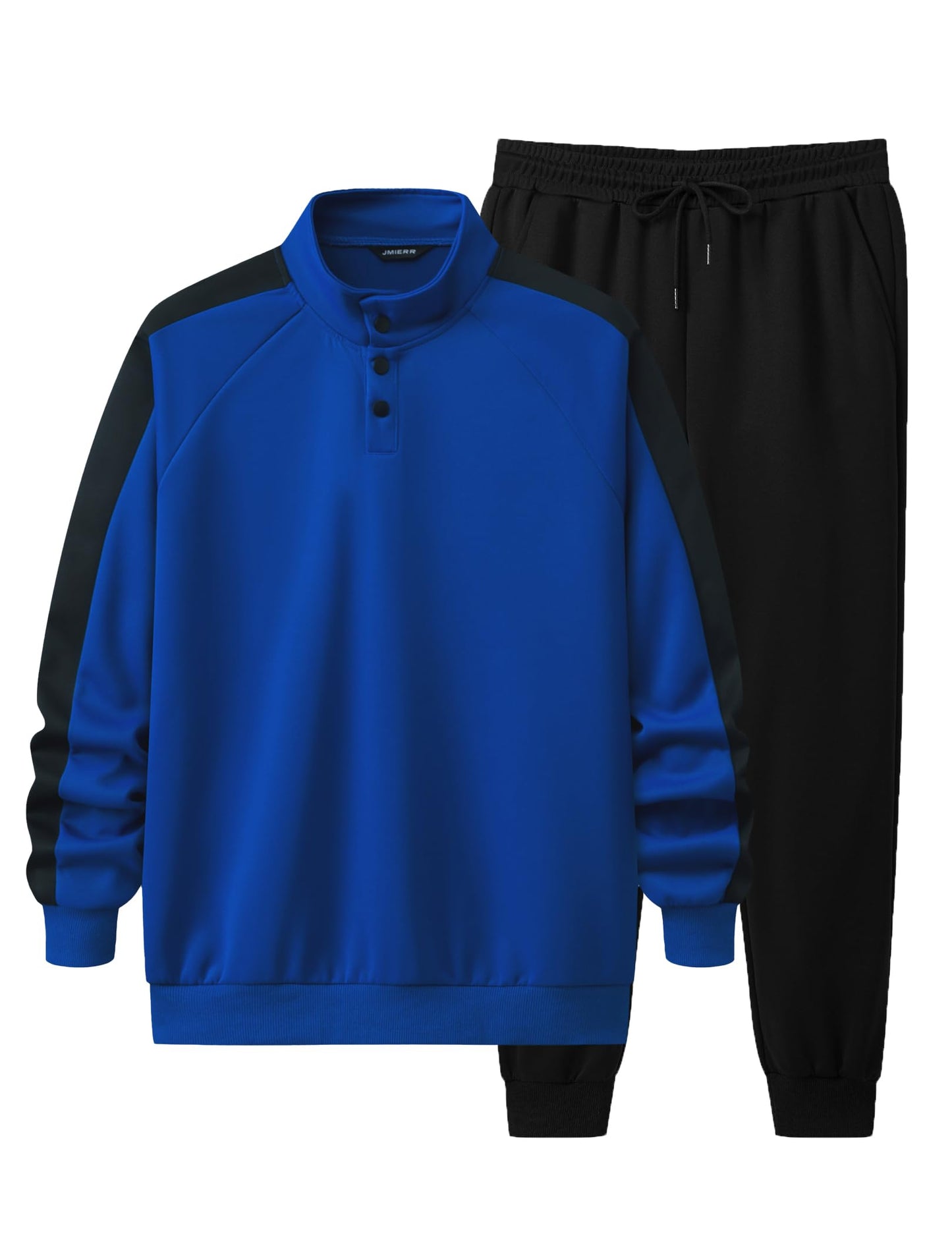 JMIERR Men's 2 Piece Casual Outfits Quarter Button Lightweight Sweatshirt Tracksuit & Joggers Sweatpants Sweatsuit Set