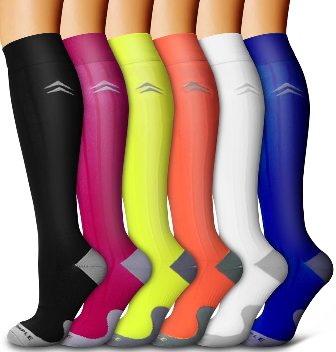 6 Pack Copper Compression Socks for Women and Men Circulation-Best Support for Medical,Running,Nursing,Athletic