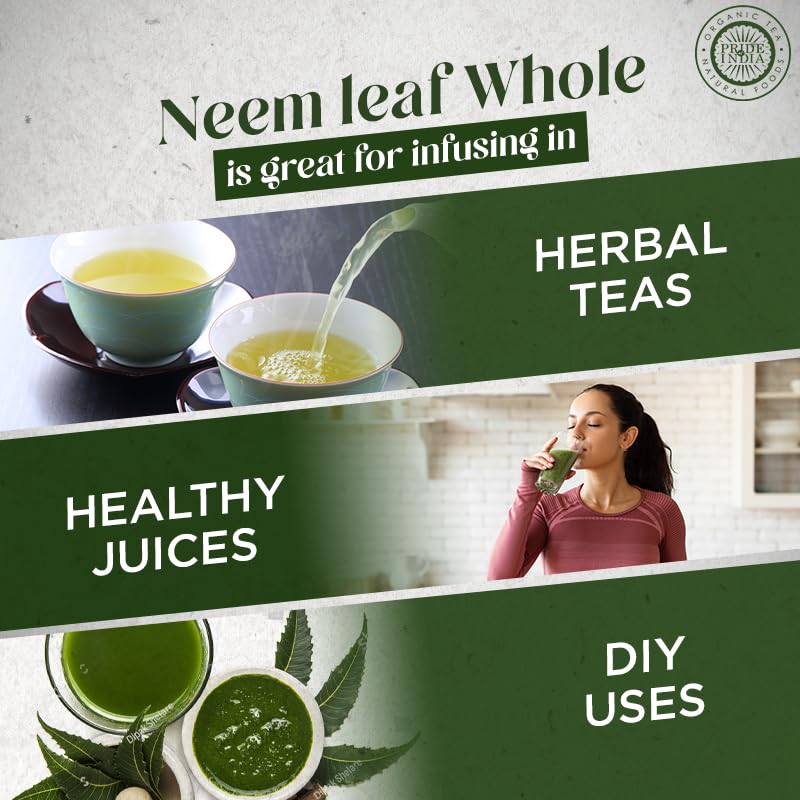 Natural Neem (Margosa) Herb Whole Leaf, 3.53oz (100gm) Pack-2