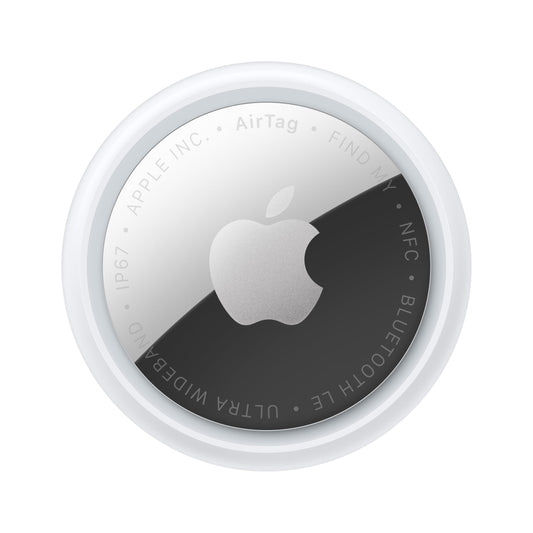 Apple AirTag on a white background. Apple AirTag (2nd Generation): Tracker for Keychain, Wallet, and More; Locator with Sound; Simple One-Tap Setup with iPhone or iPad; Key Finder with up to 1.5X Precision Finding Range